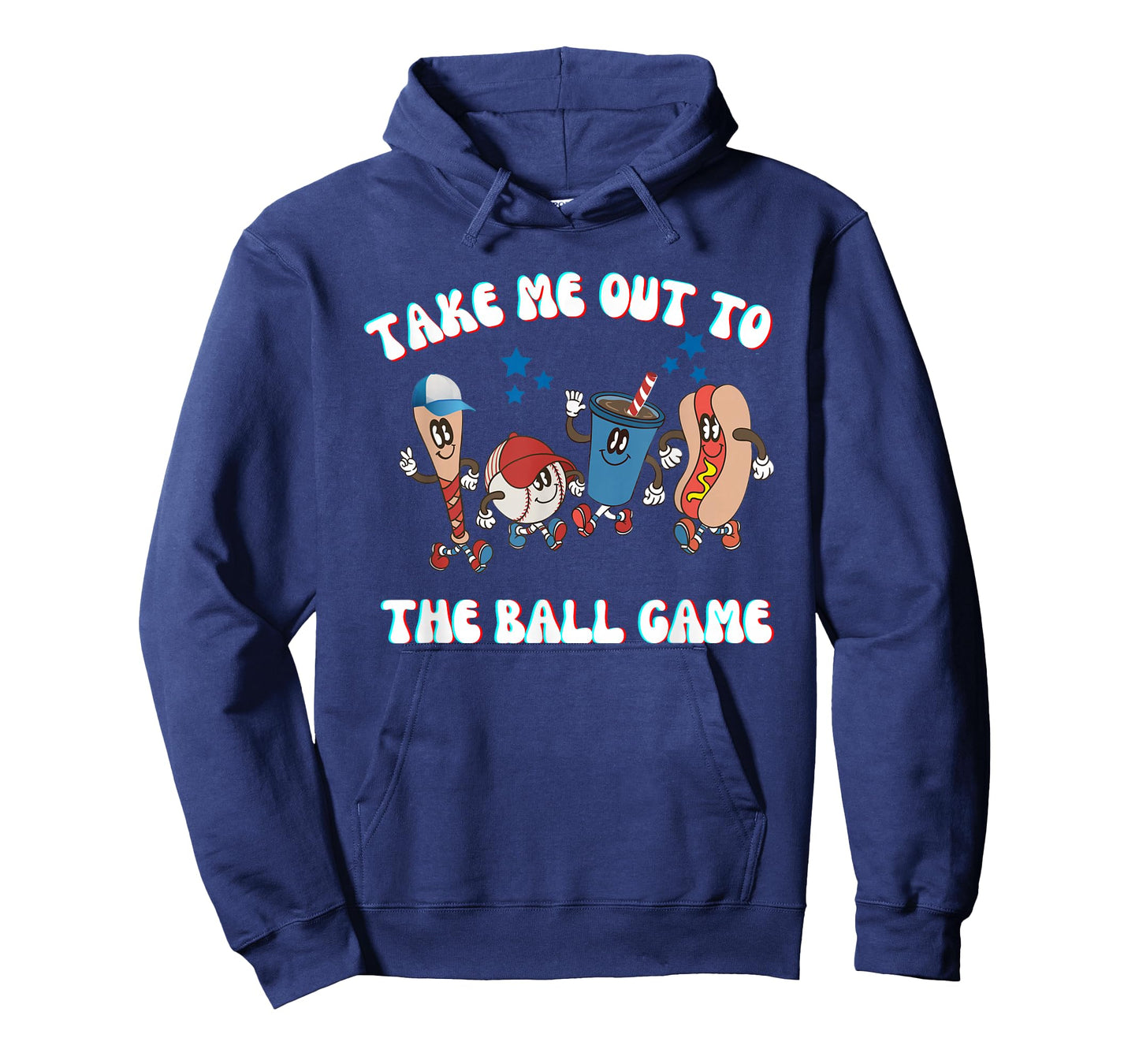 Retro Take Me Out ToThe Ball Game Baseball Hot Dog Bat Ball T-Shirt