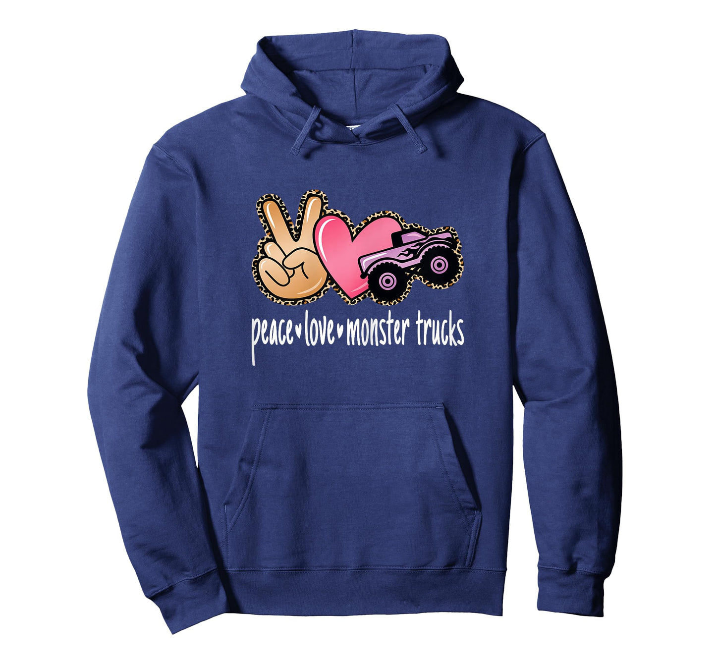 Peace Love Monster Trucks Cute Women Girls T-Shirt