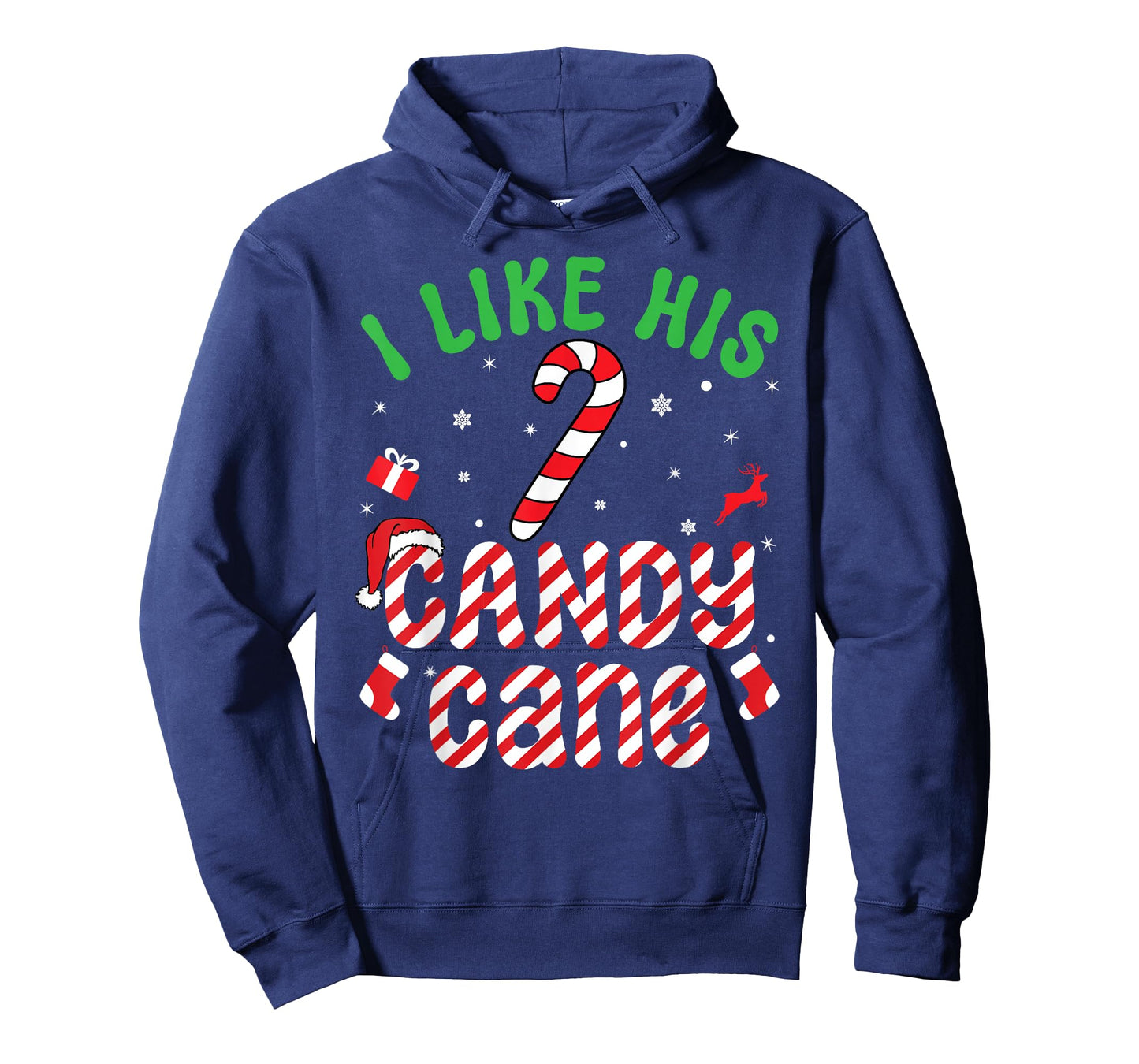I Like His Candy Cane Funny Christmas Couples Matching T-Shirt