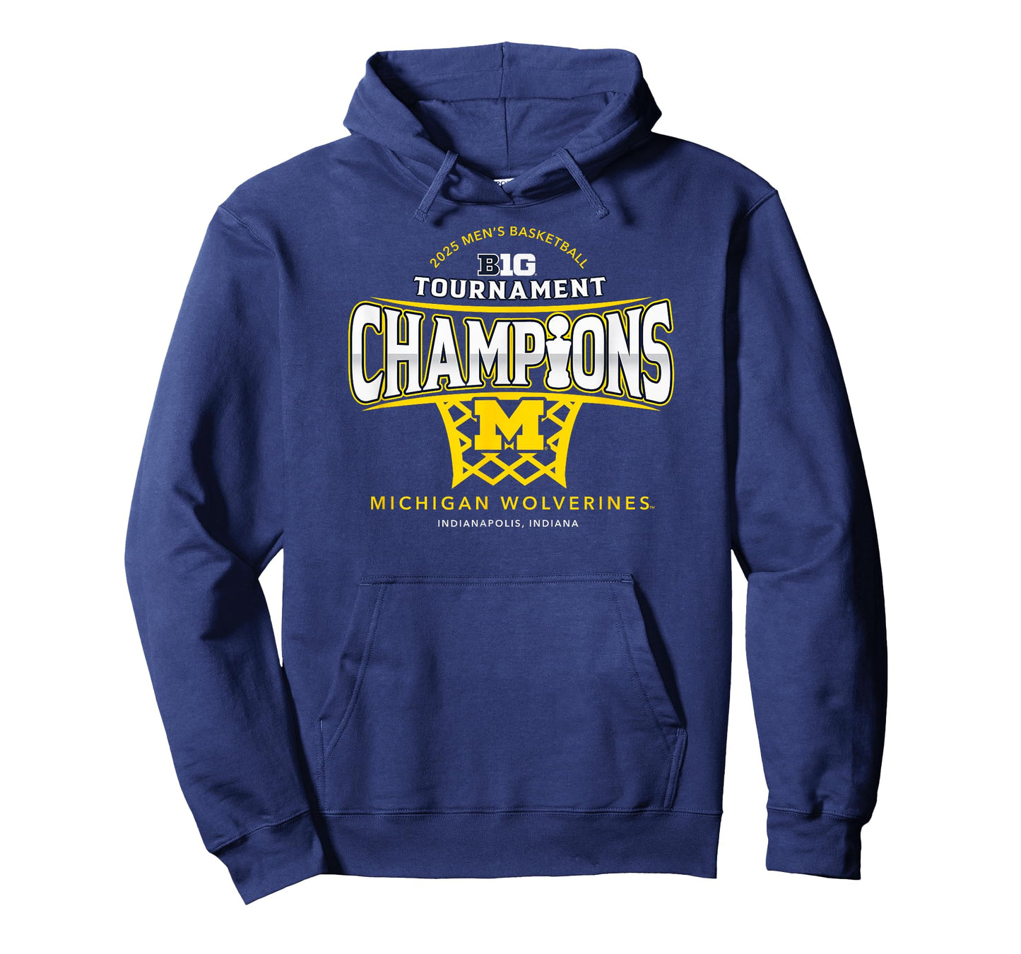 Michigan Wolverines Men's Basketball Big Ten Champs 2025 LR T-Shirt