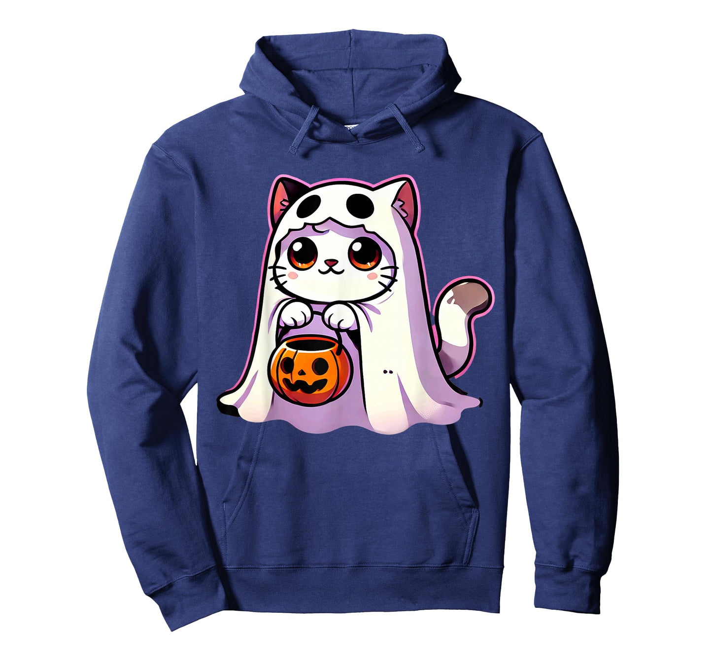 Cat Ghost Halloween Cute Kitty Men Women Kids T-Shirt