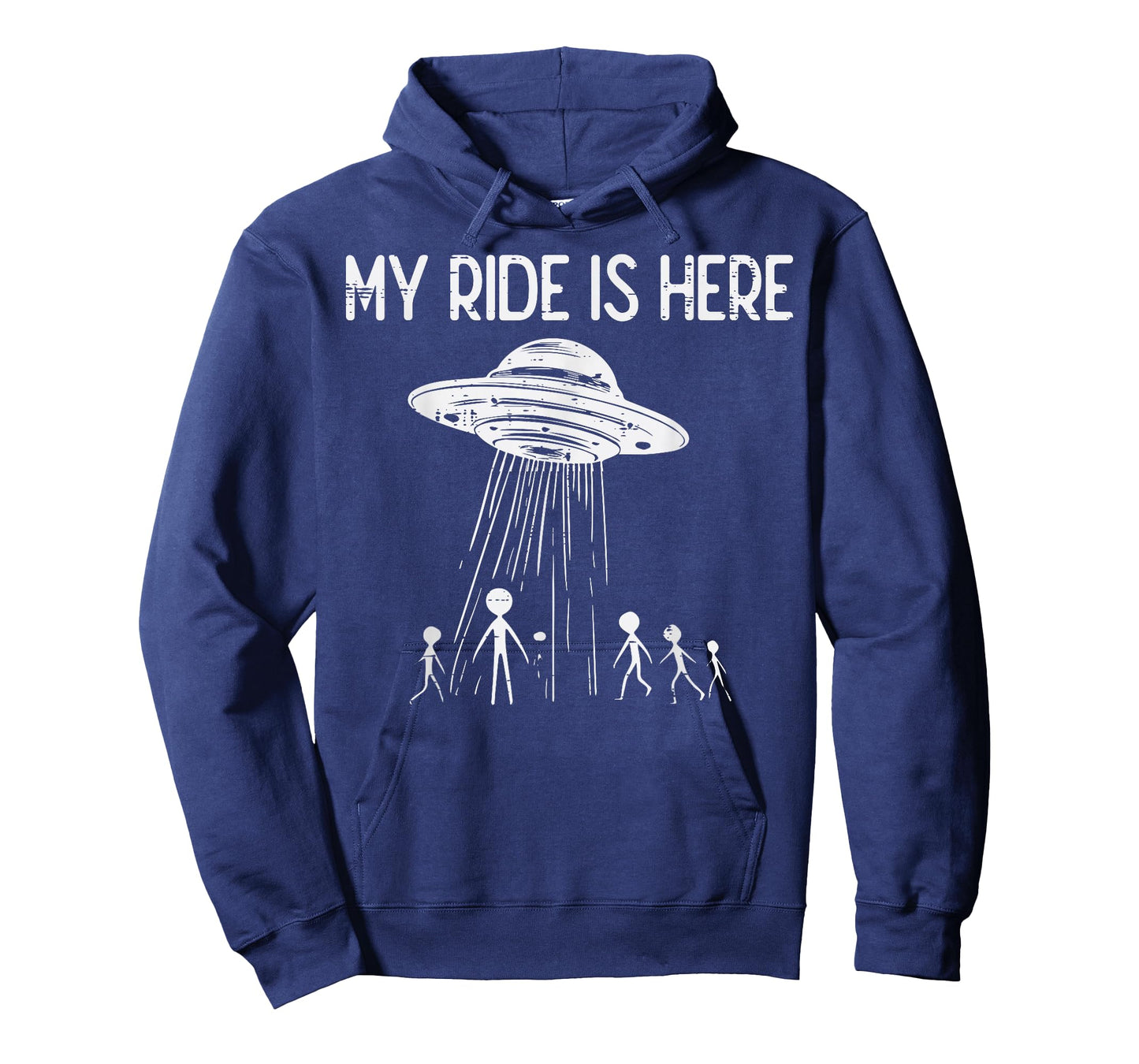 Alien UFO My Ride Is Here Funny Flying Saucer Kids Men Women T-Shirt