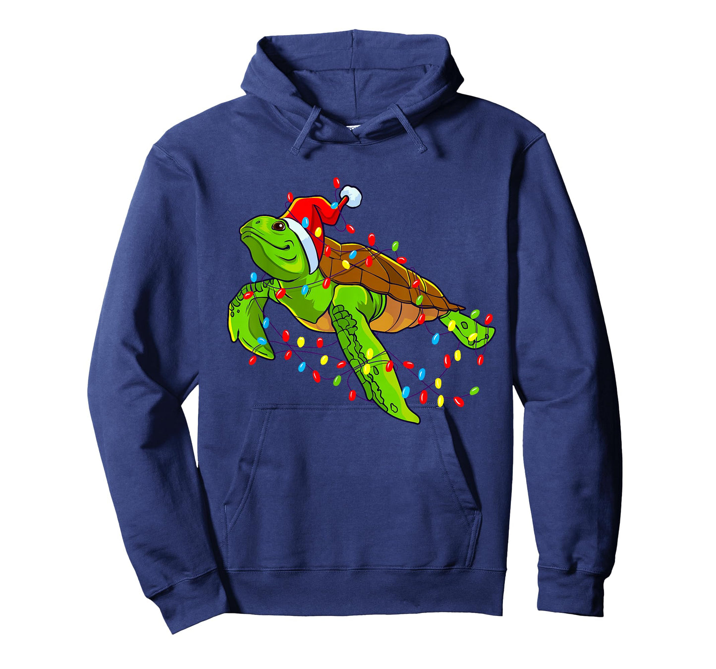 Sea Turtle Christmas Lights Funny Santa Hat Merry Christmas T-Shirt