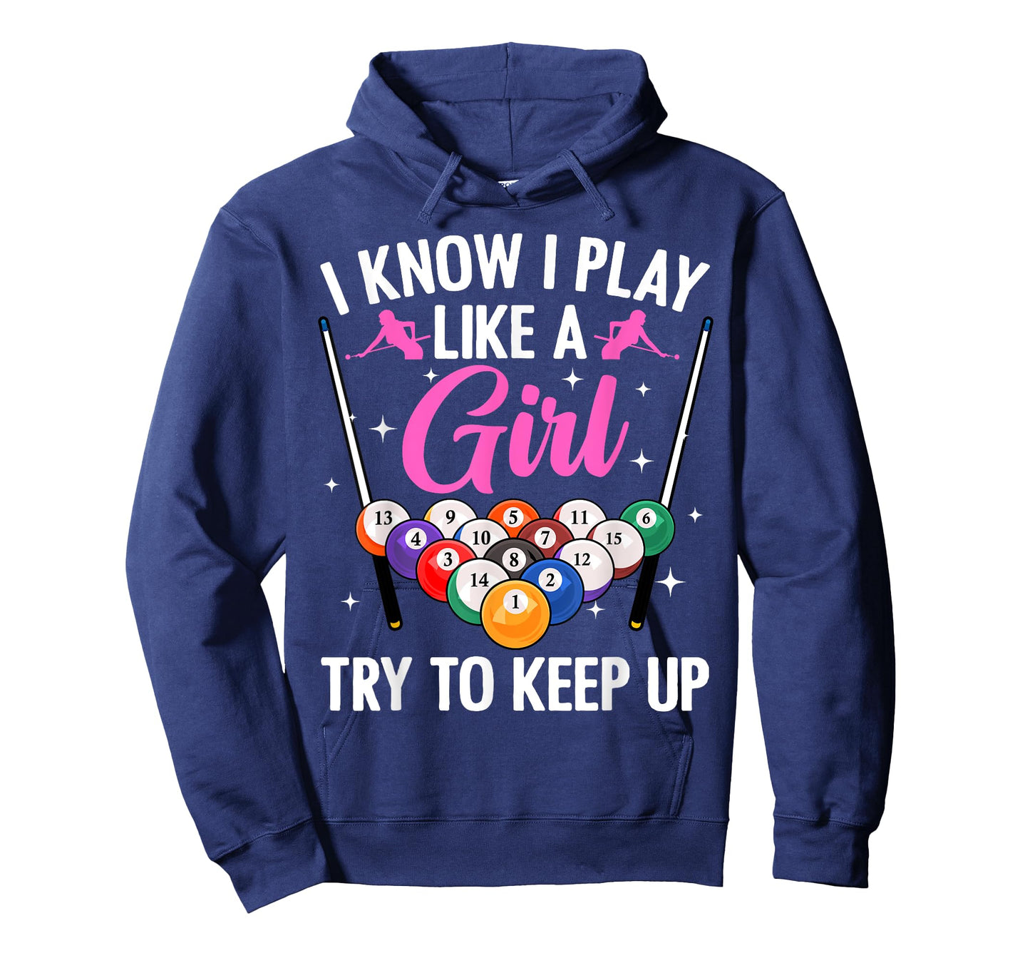 Funny Billiards Design For Women Girls Pool Billiard Player T-Shirt