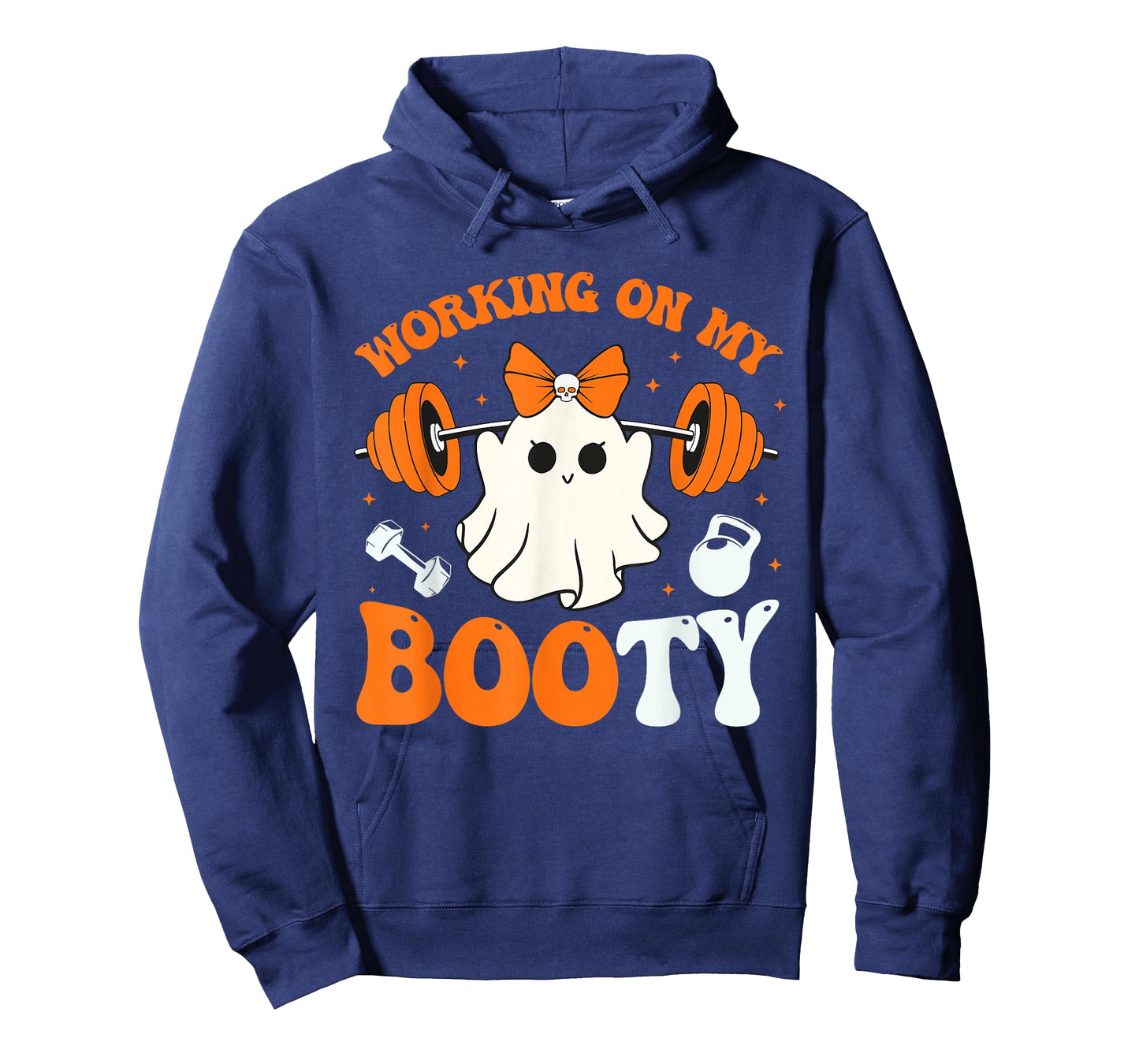 Funny Working On My Booty Ghost Boo Gym Ghost Pun Halloween T-Shirt