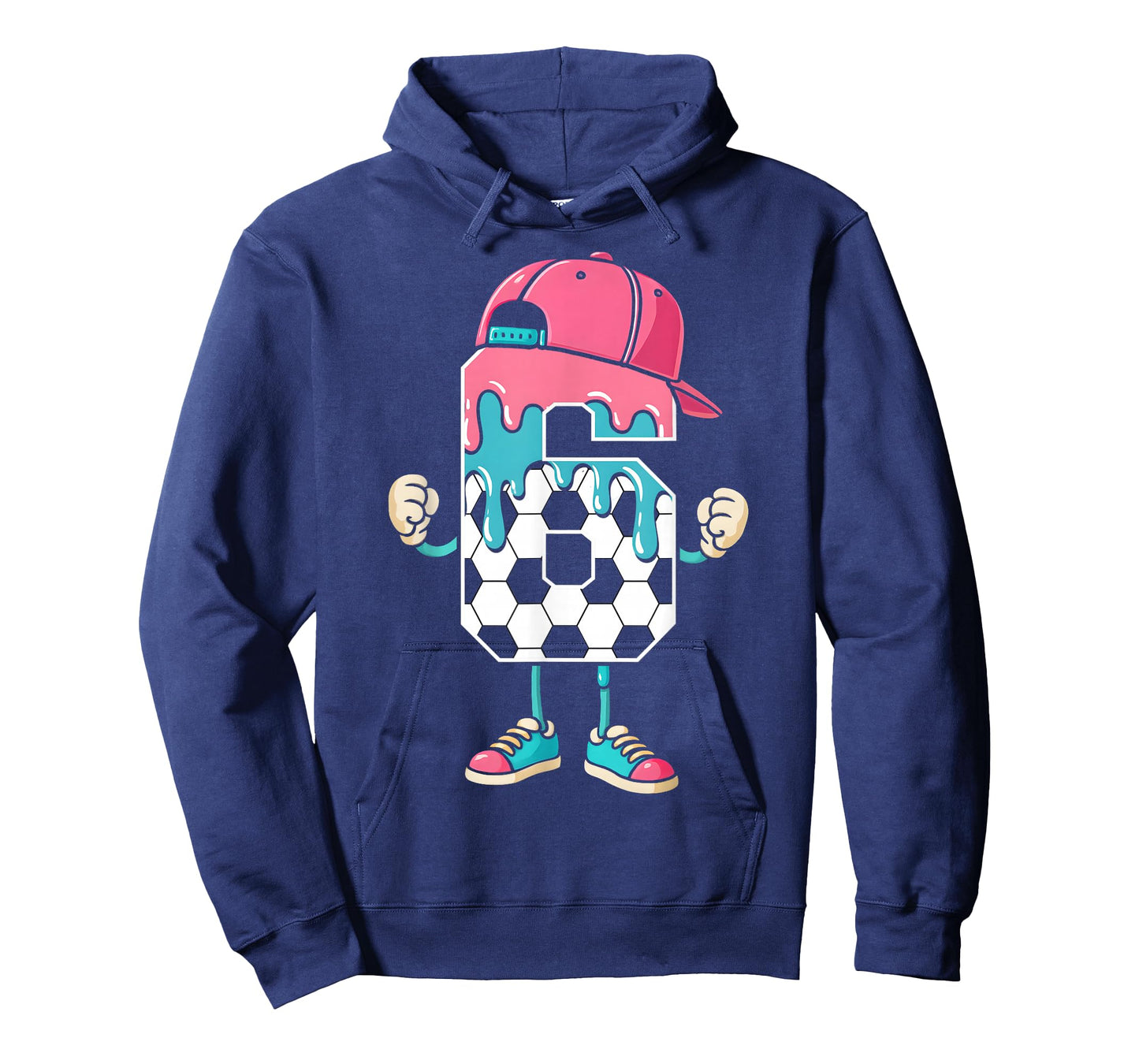 Soccer 6 Year Old Ice Cream Drip Youth 6th Birthday Boy 6 T-Shirt