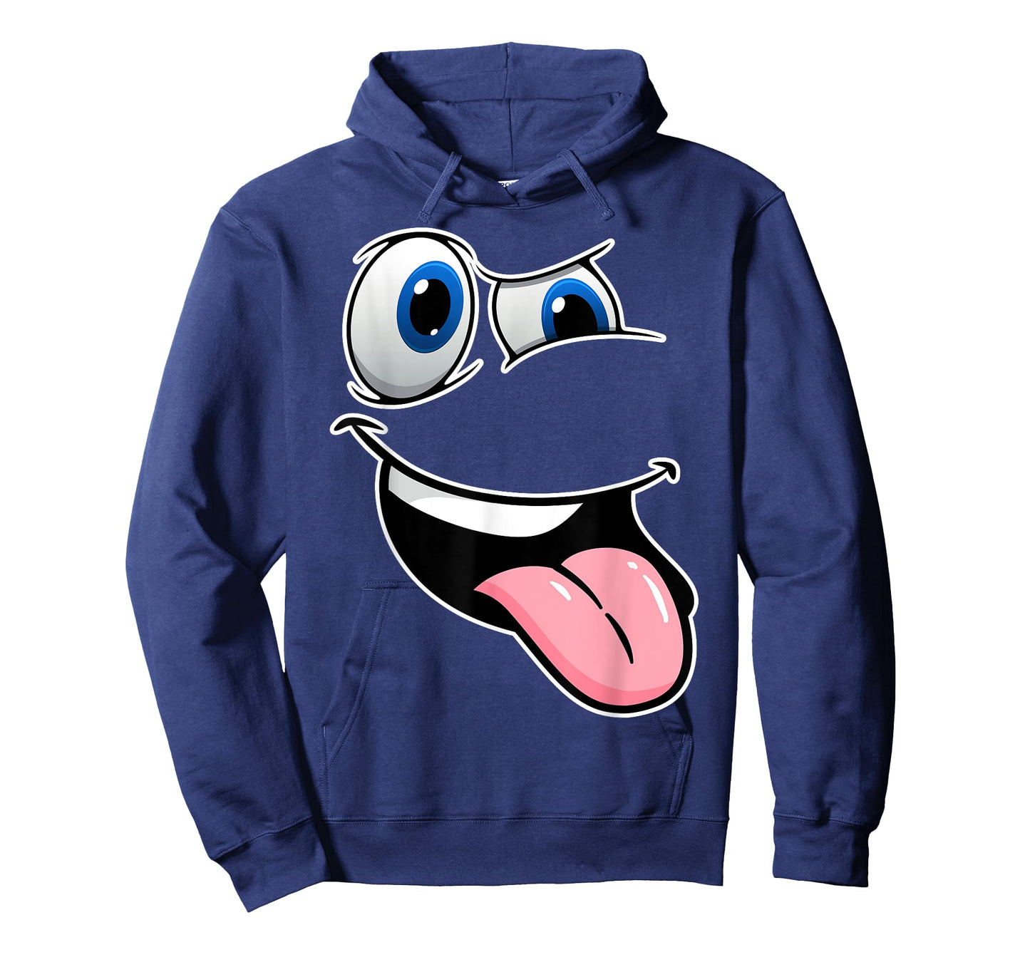 Funny Crazy Eyes & Tongue Out Hilarious Cartoon Face Tee T-Shirt