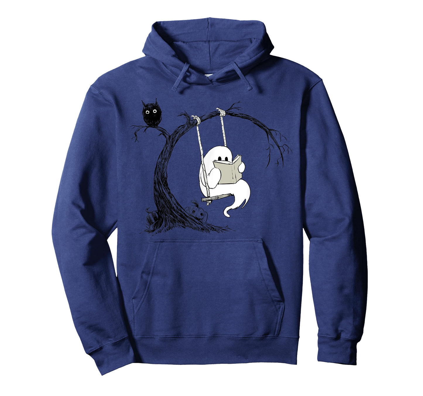 Cute Ghost swinging reading book Halloween ghost costume T-Shirt