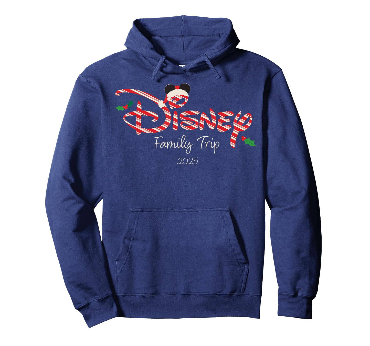 Disney Christmas Family Trip 2025 Candy Cane Script Logo T-Shirt