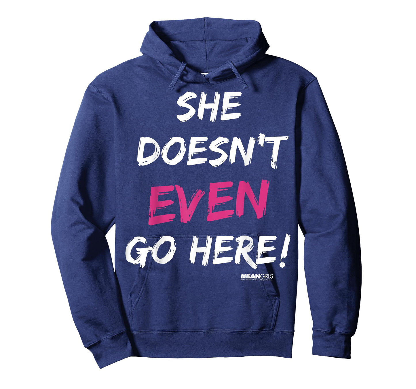 Mean Girls She Doesn't Even Go Here Pink Accent T-Shirt