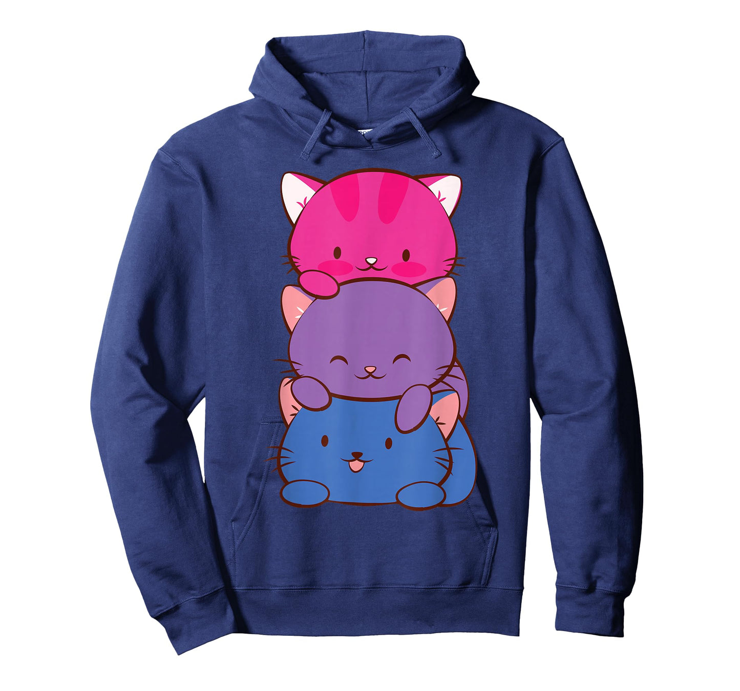 Bisexual Pride Kawaii Kitty Cat Stack Anime T-Shirt
