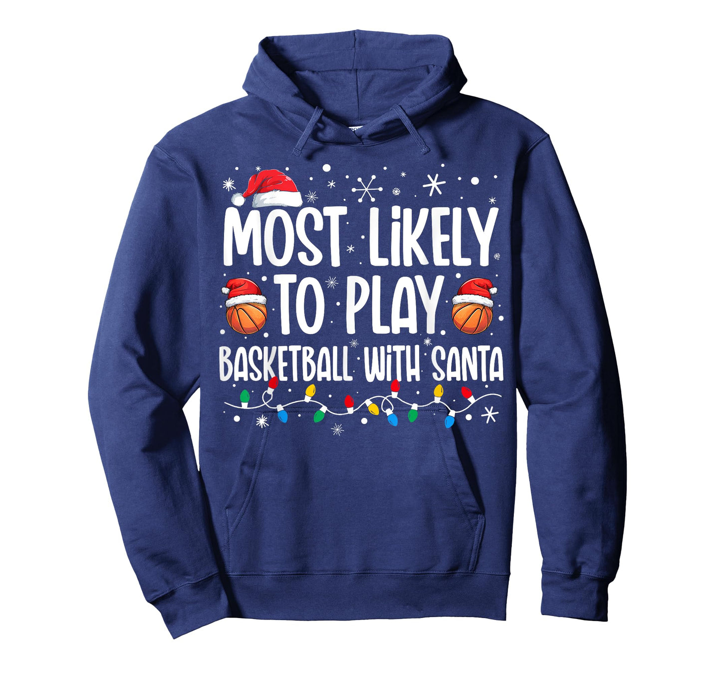 Most Likely To Play Basketball With Santa Christmas Men Boys T-Shirt