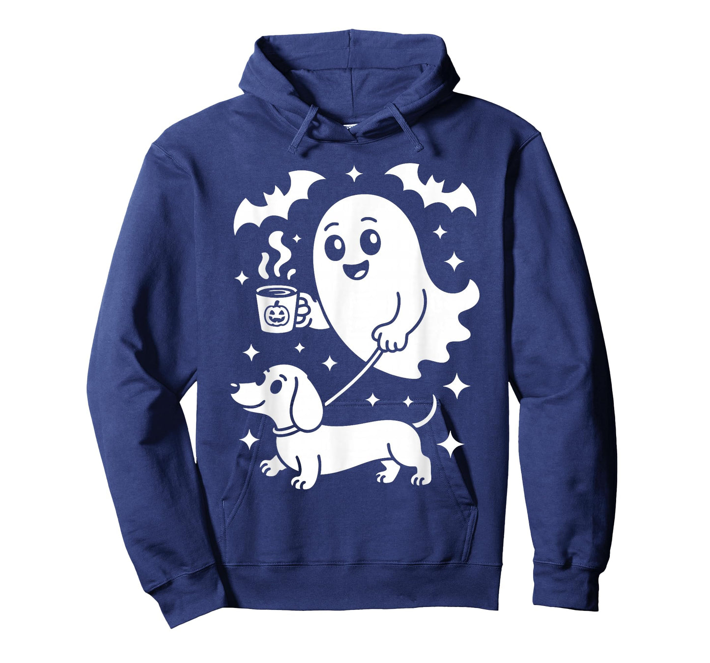 Cute Ghost Walking Dog Dachshund Coffee Halloween Costume T-Shirt