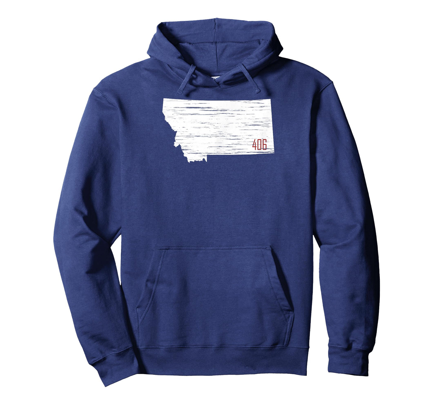 White State of Montana Distressed with 406 MT Area Code T-Shirt