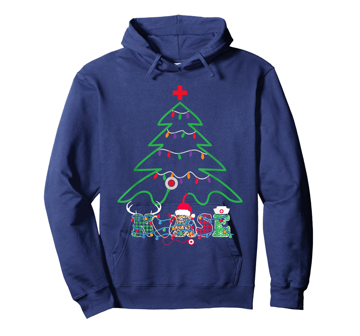 Stethoscope Christmas Tree Nurse Christmas Scrub Top Xmas T-Shirt