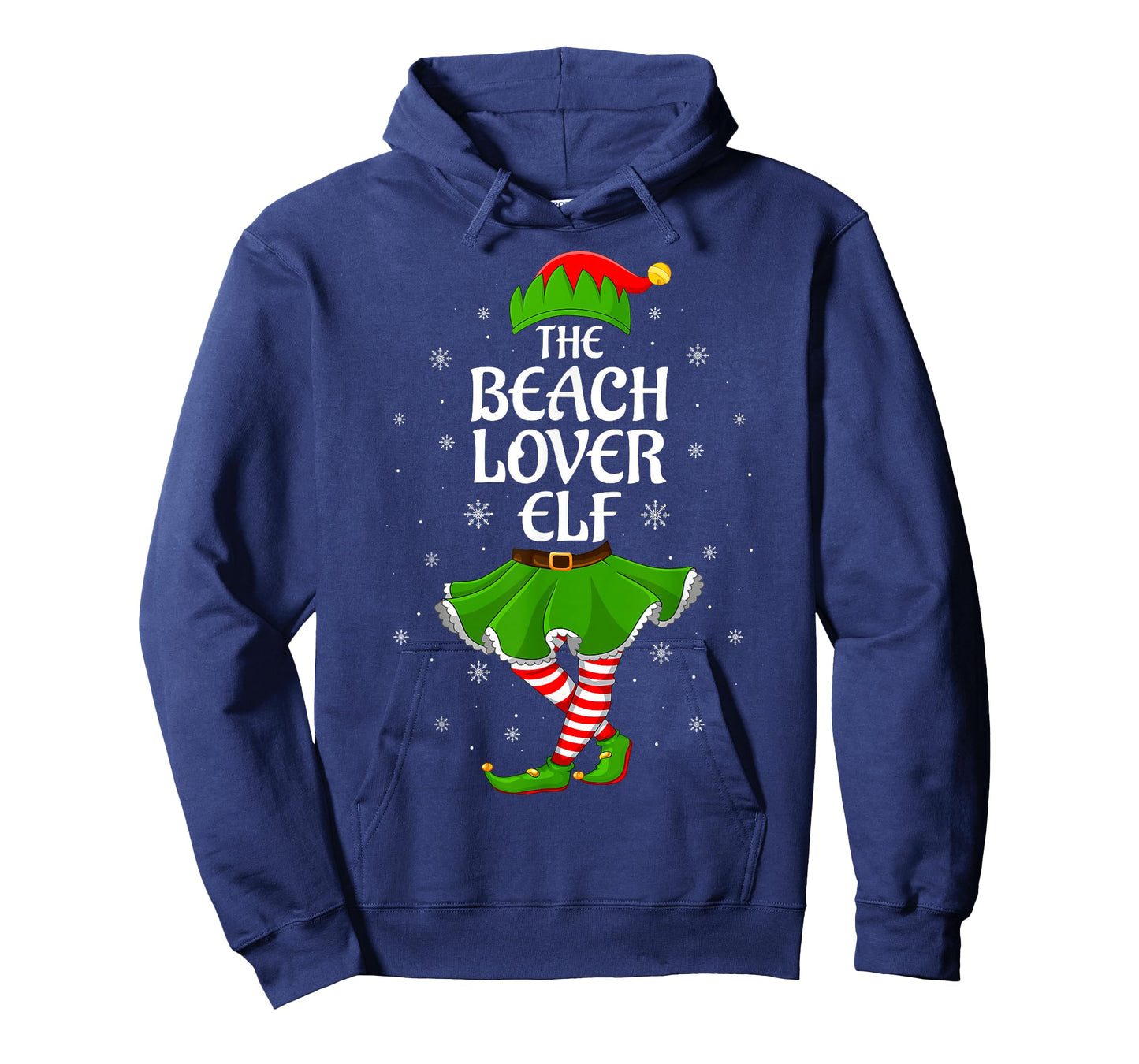 Beach Lover Elf Christmas Family Girls Women Elf Squad Xmas T-Shirt