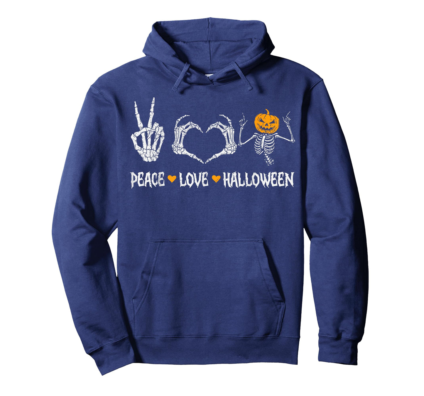 Peace Love Halloween Pumpkin Skeleton Spooky Men Women Kids T-Shirt