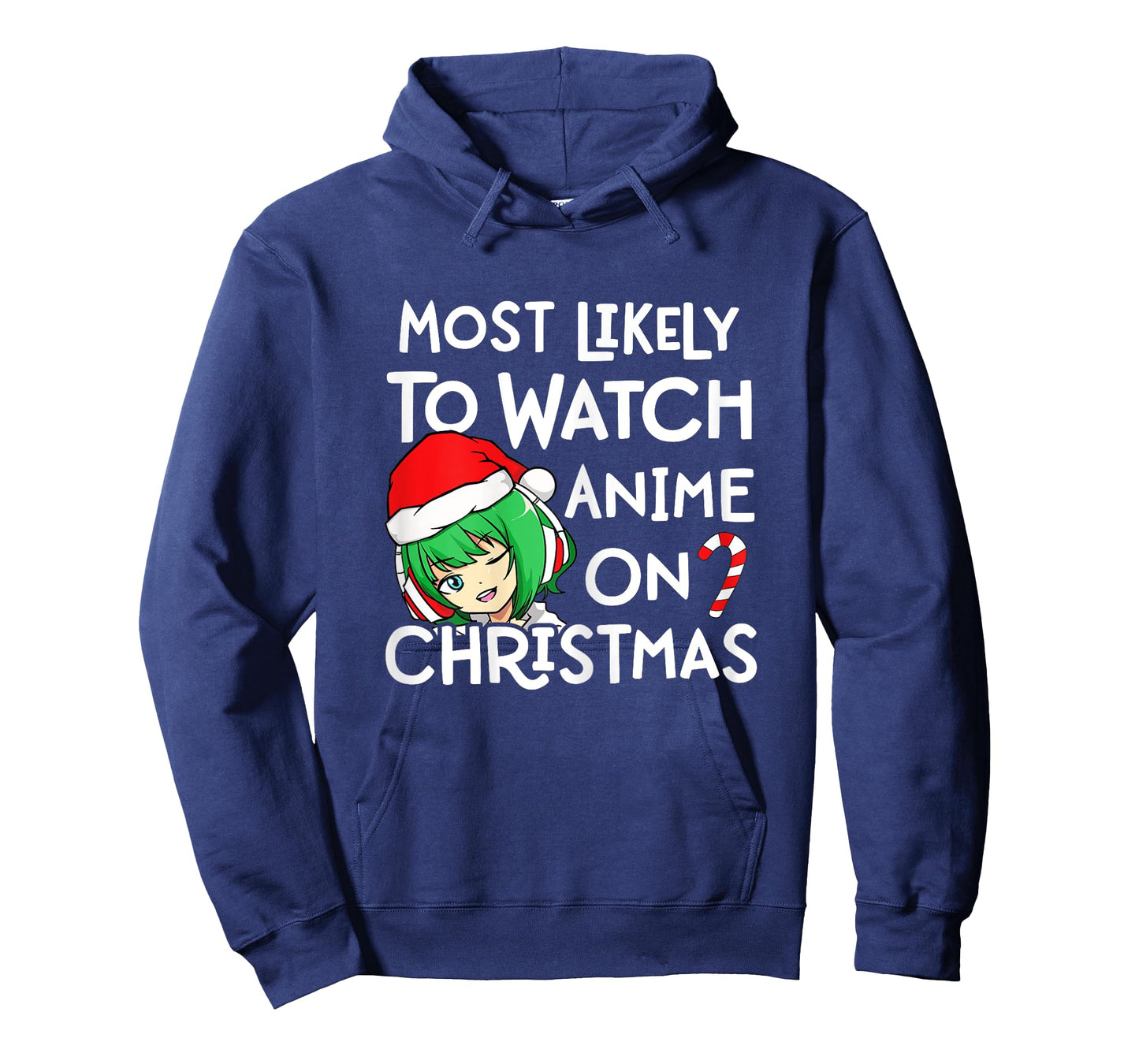 Most Likely To Watch Anime On Christmas Santa Hat Girls T-Shirt