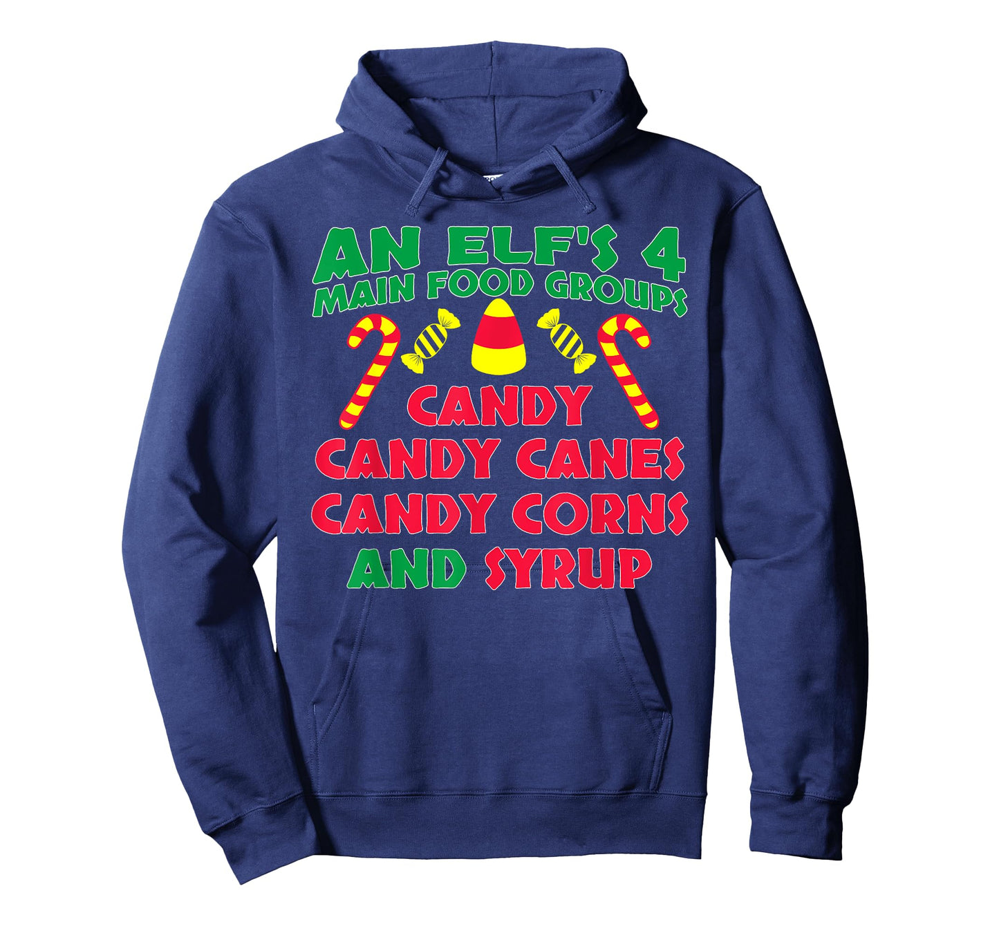 An Elf's 4 Main Food Groups Funny Cute Christmas T-Shirt T-Shirt