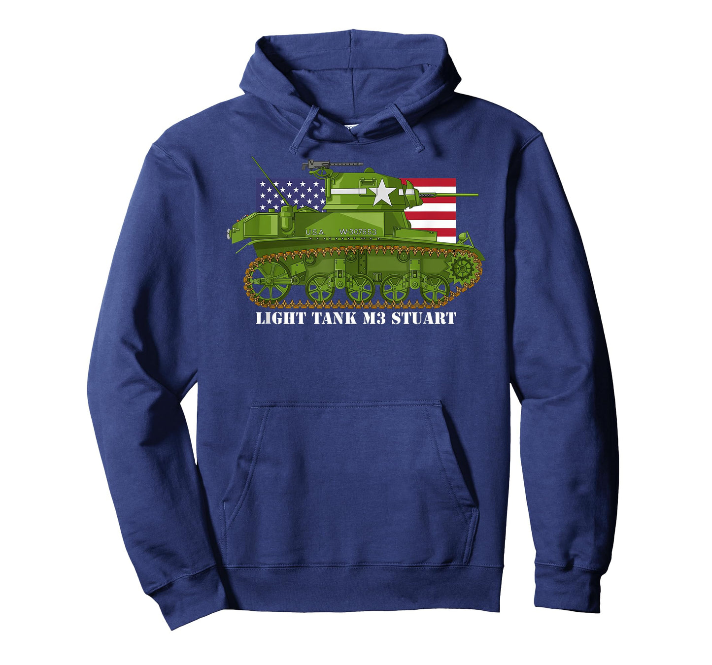 Light Tank M3 Stuart WW2 American Tanks USA Flag Women Kids Men T-Shirt
