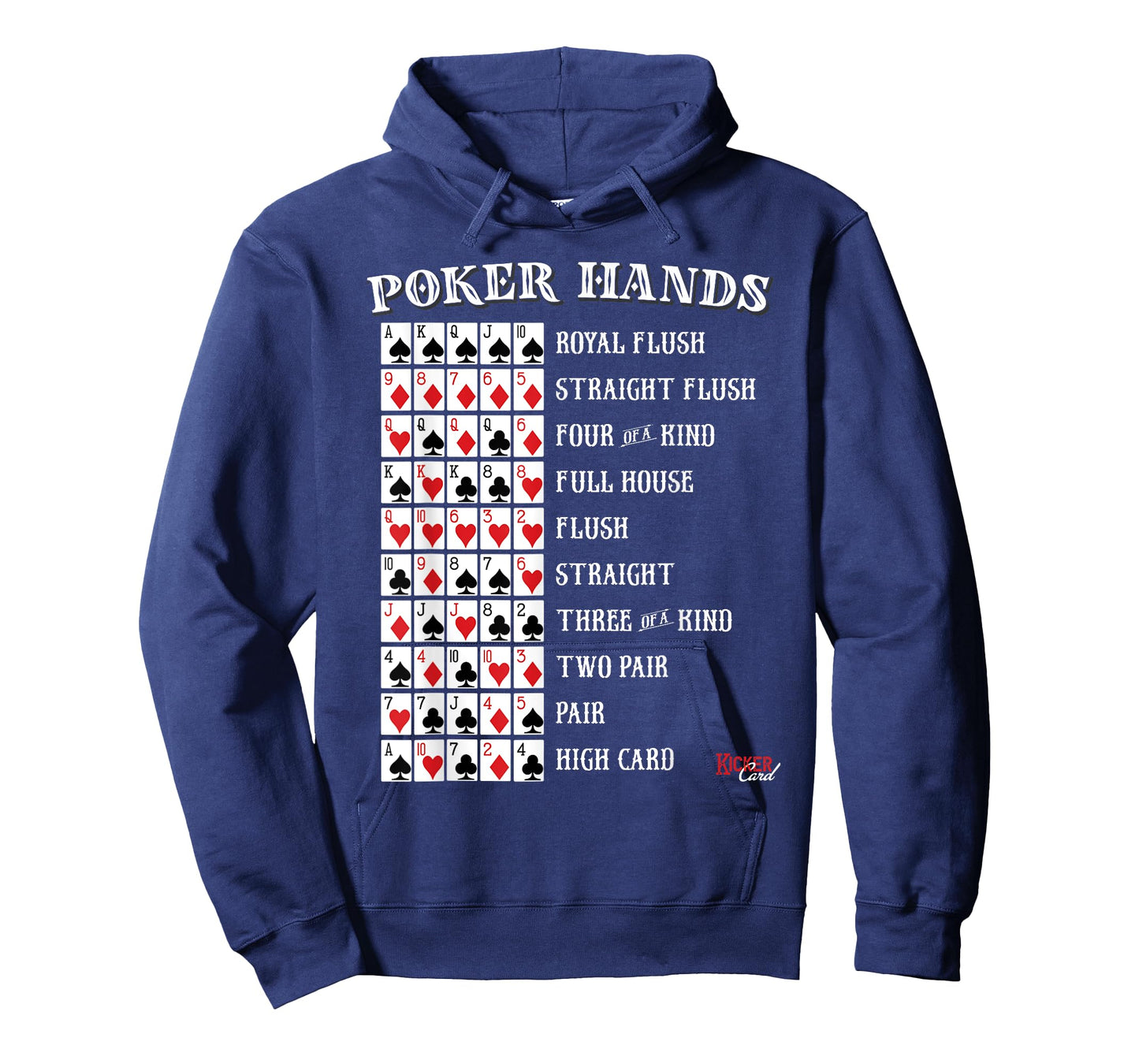 Poker Hands Cheat Sheet Casino Games Card Player Gift T-Shirt