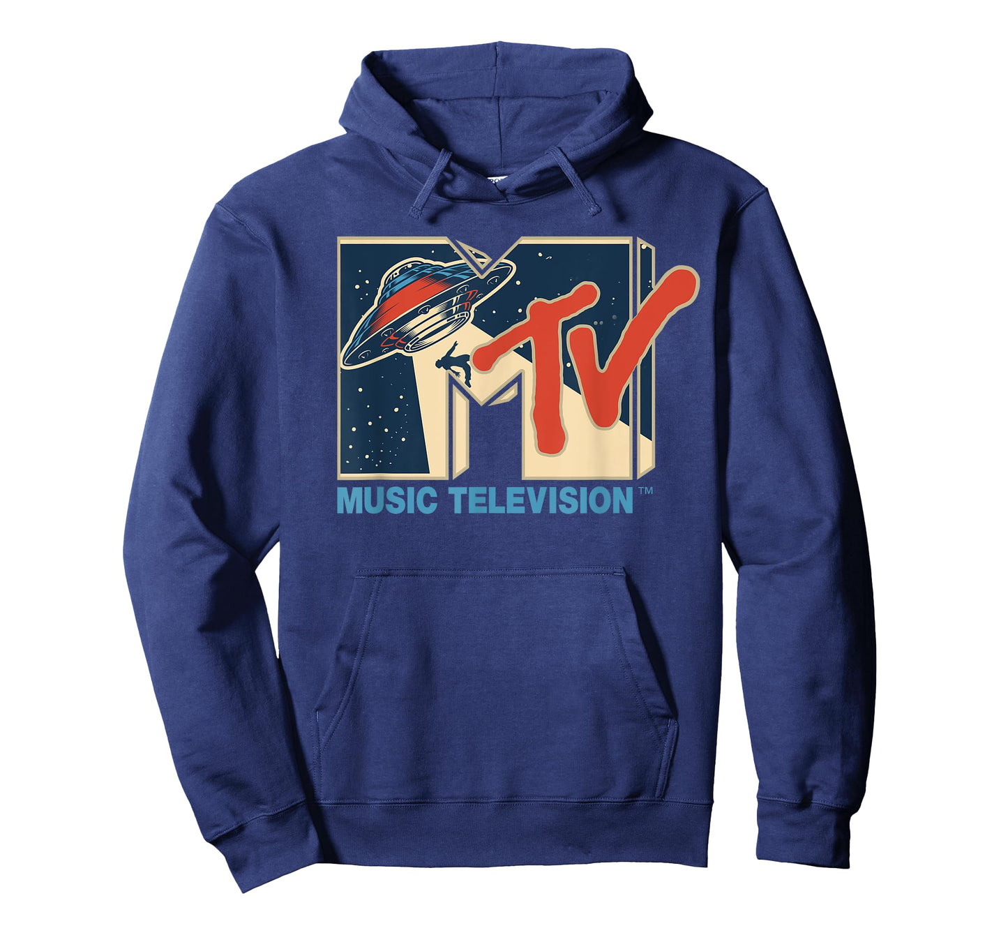 Mademark x MTV - MTV Logo Alien UFO Space Ship Teleporting Beam In Space MTv T-Shirt