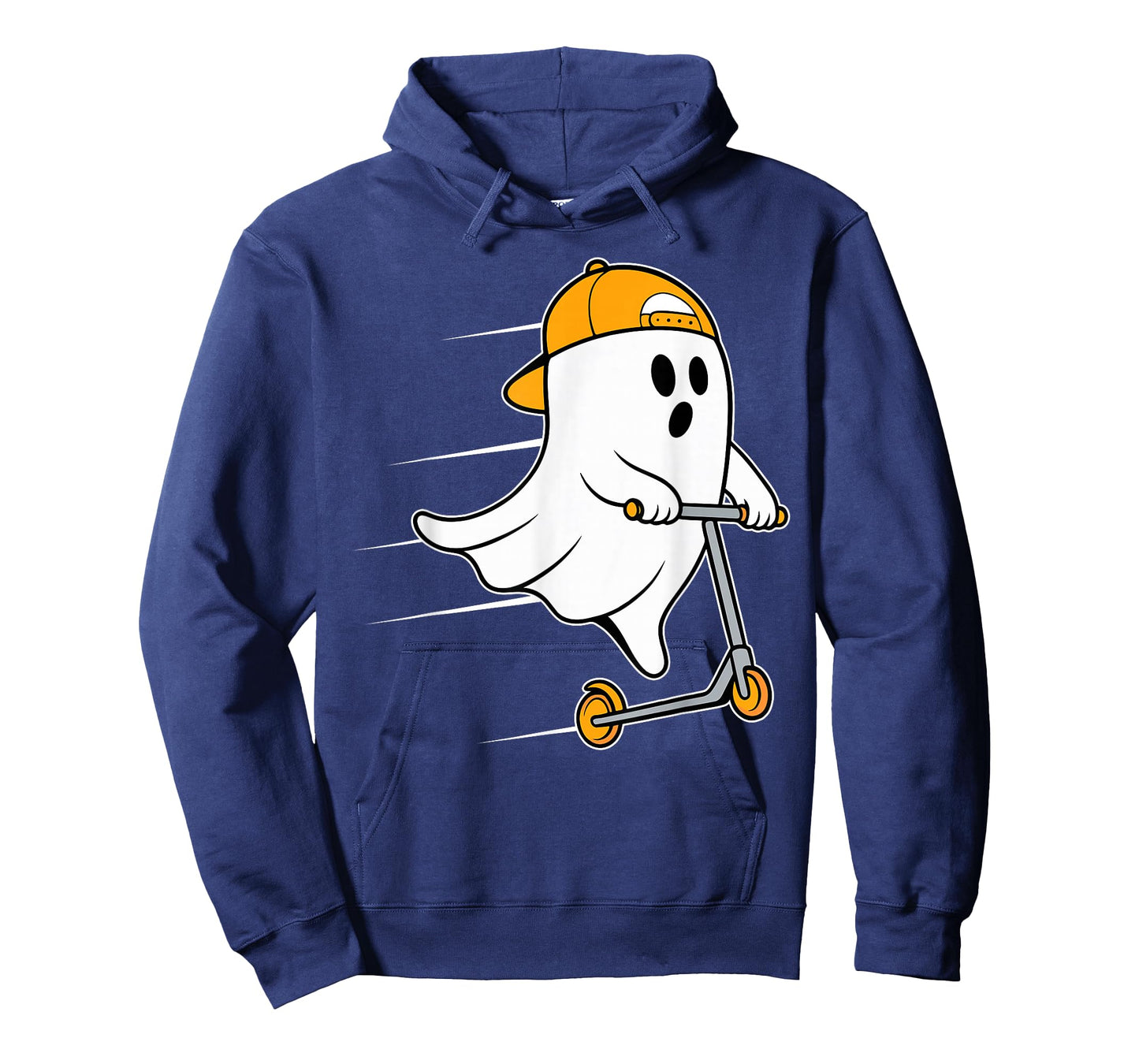 Funny Ghost Playing Stunt Scooter Halloween Costume Day Boys T-Shirt