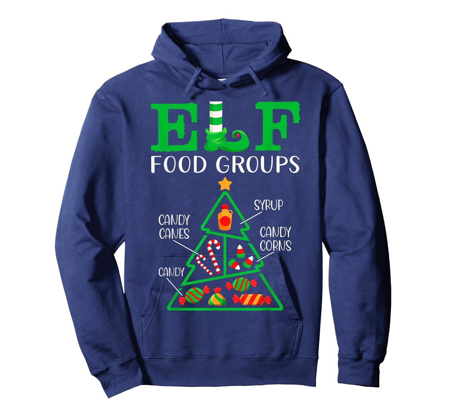 Candy - Candy Canes - Candy Corns - Syrup - ELF Food Groups T-Shirt