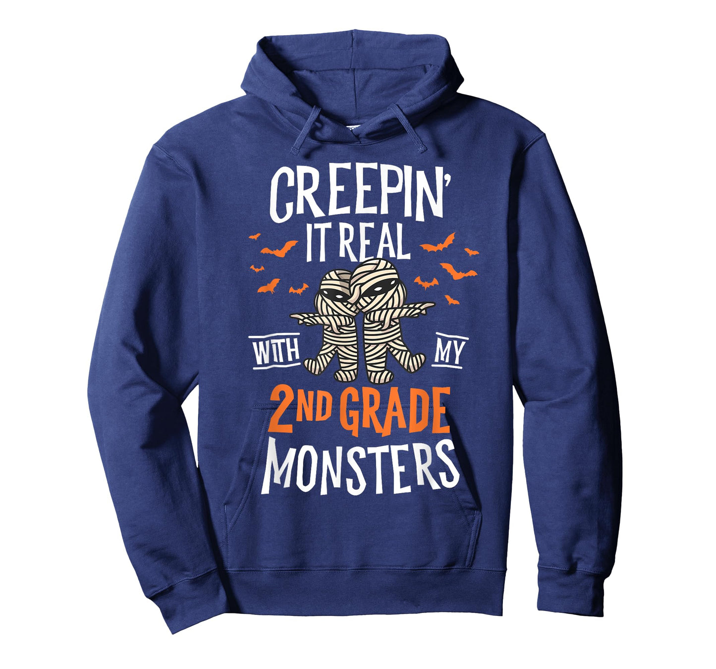 Creepin It Real With My 2nd Grade Monsters Halloween Teacher T-Shirt for Men Women Kids