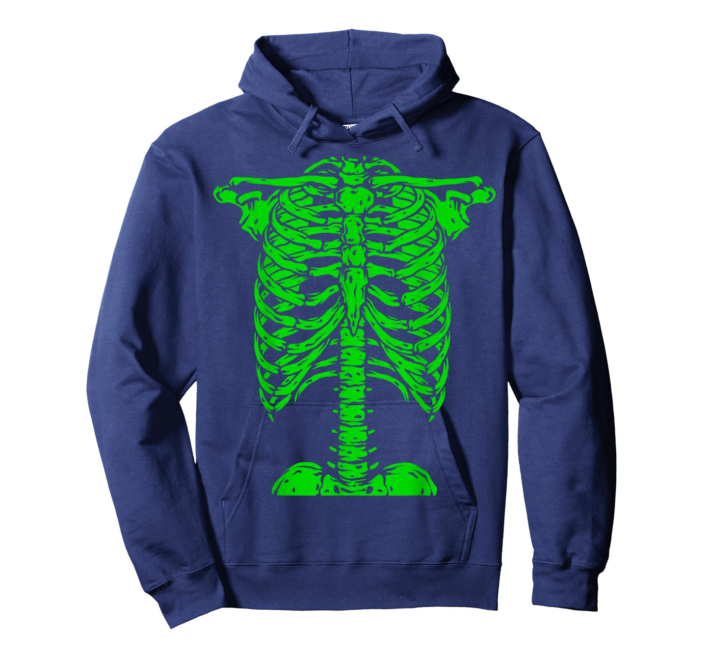 Skeleton Green Rib Cage Bone Costume Halloween Graphic X-Ray T-Shirt