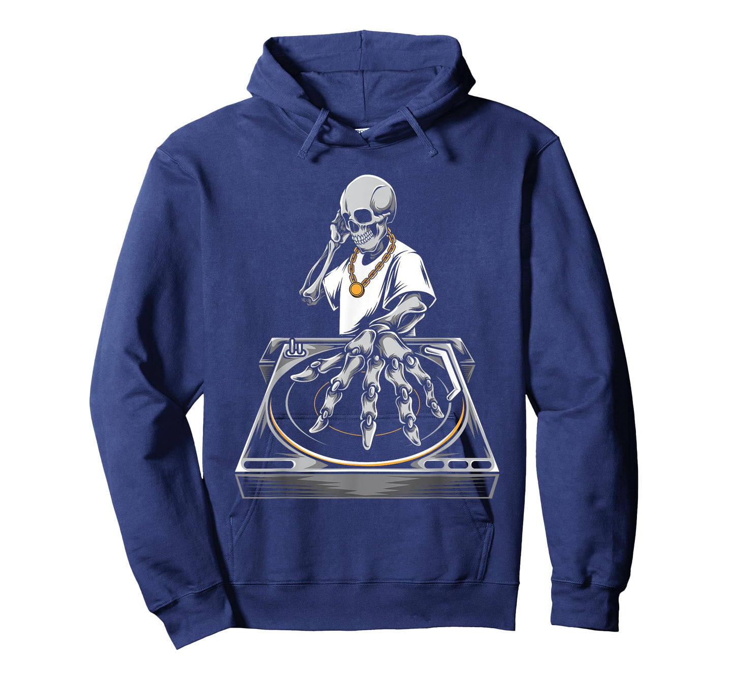 Skeleton DJ Lazy Halloween Costume Skull Disc Jockey T-Shirt