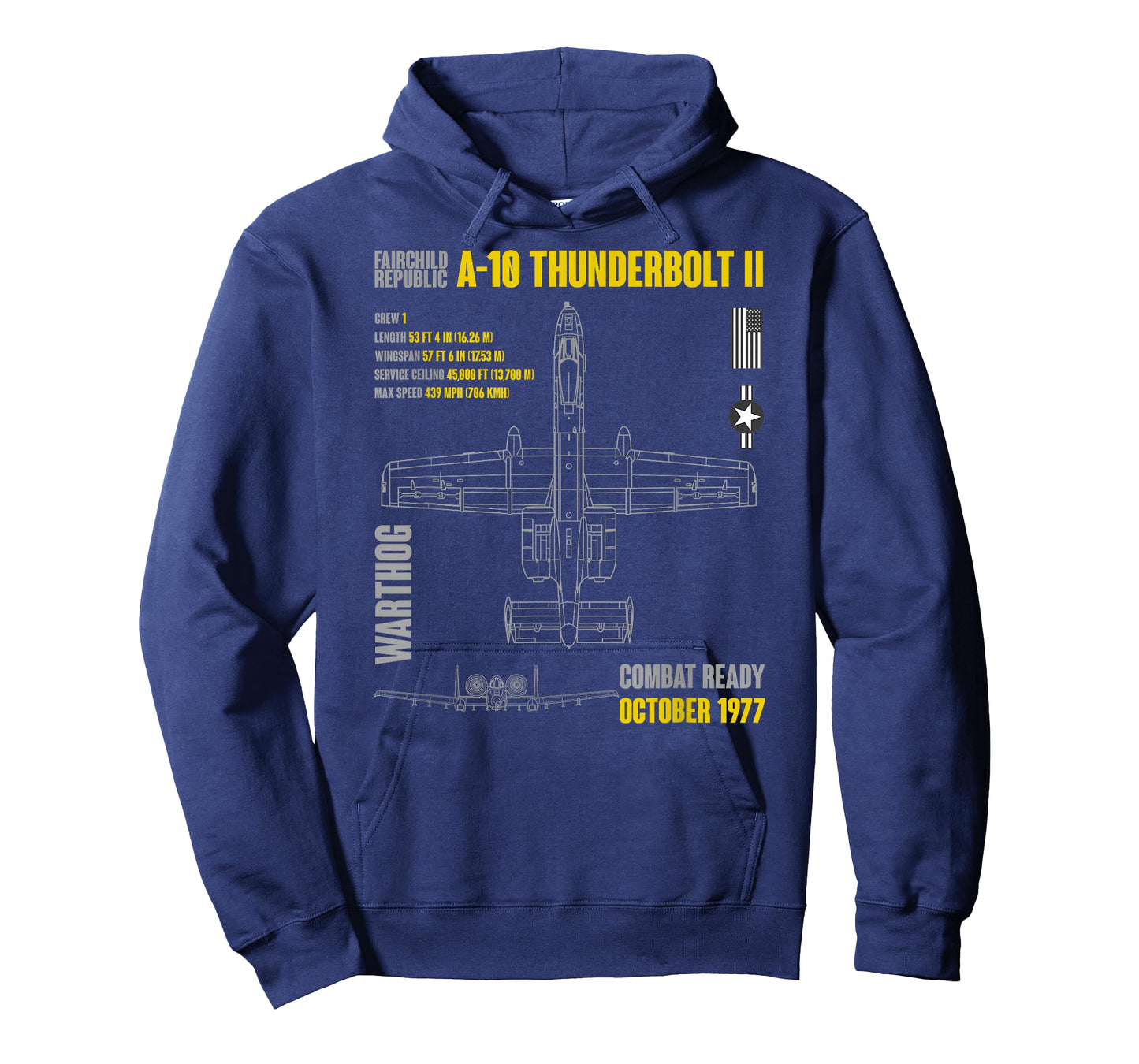 Military Aircraft A-10 Thunderbolt II Warthog USAF T-Shirt Small
