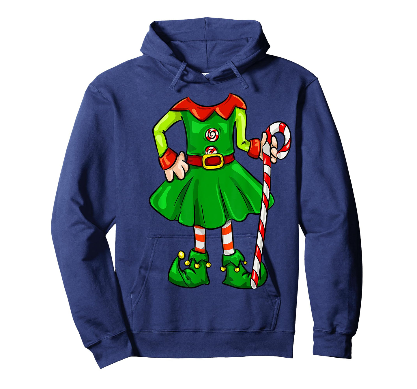 Funny Christmas Gift Cute Candy Cane Elf Girl Costume T-Shirt