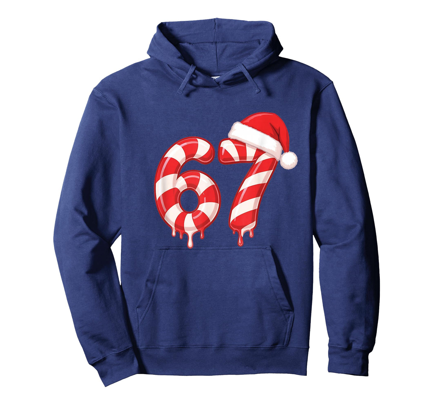 Melting Candy Cane 67 Christmas Design, Santa Hat Holiday T-Shirt