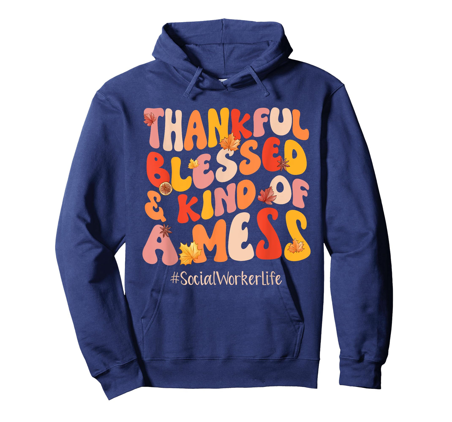 Thankful Blessed Social Worker Life Fall Vibes Thanksgiving T-Shirt