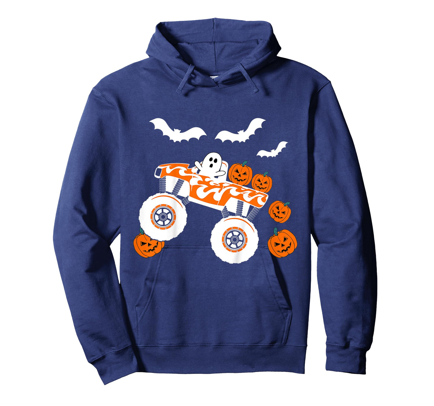 Kids Halloween Monster Truck Ghost For Boy's Toddler Kids Costume T-Shirt