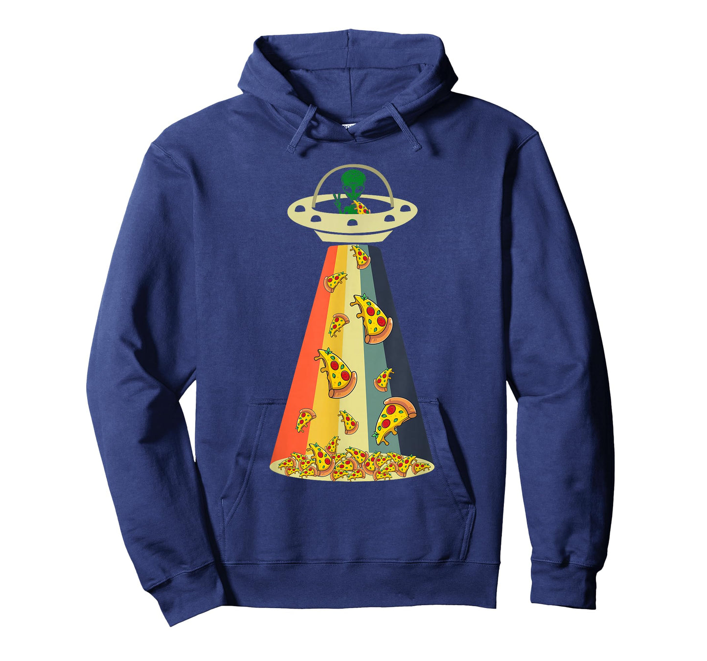 Funny Pizza UFO Alien Eating Pizza a UFO Extraterrestrial T-Shirt