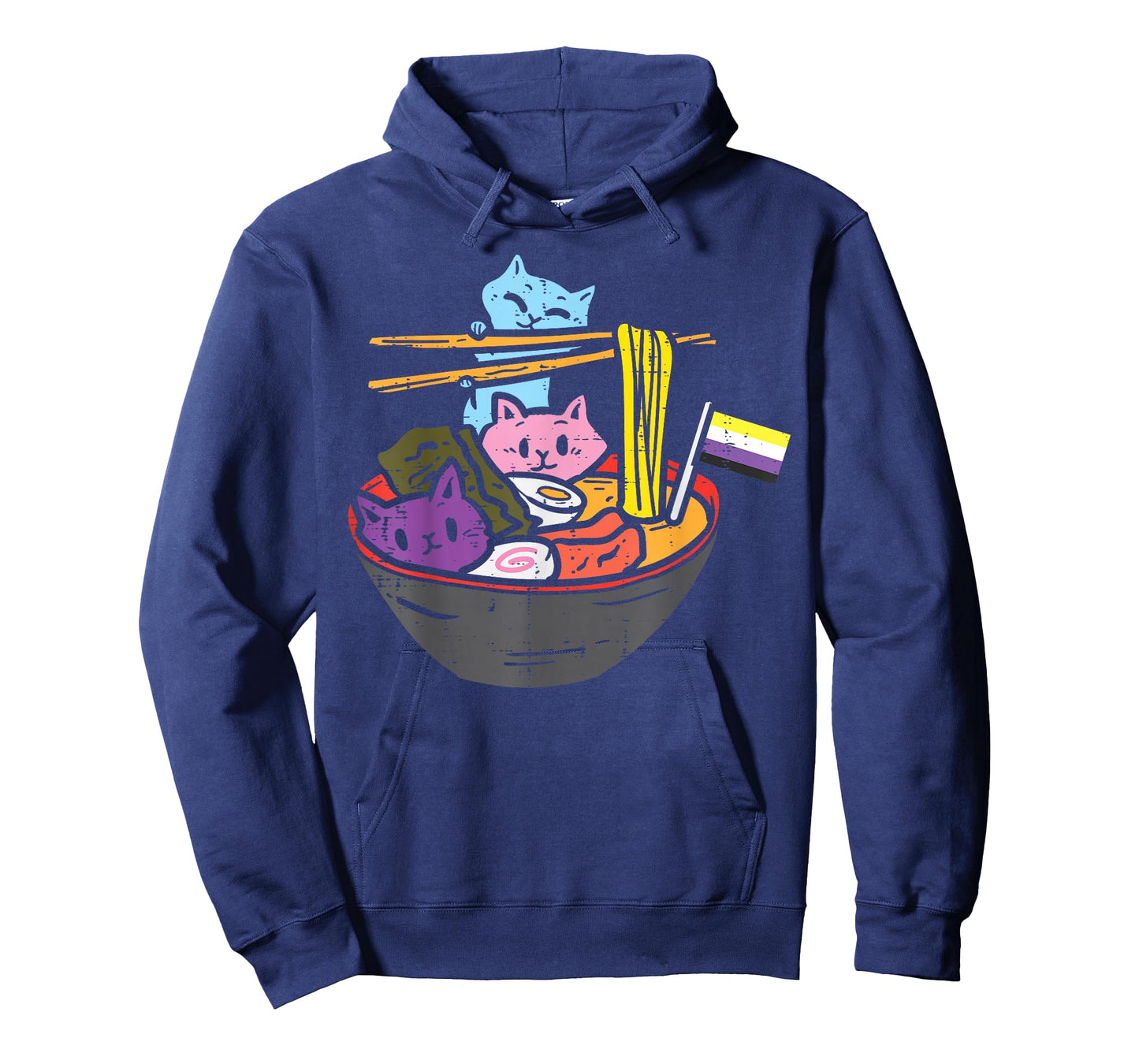Non-Binary Flag Cats Ramen Anime NB Pride Month LGBTQ Ally T-Shirt