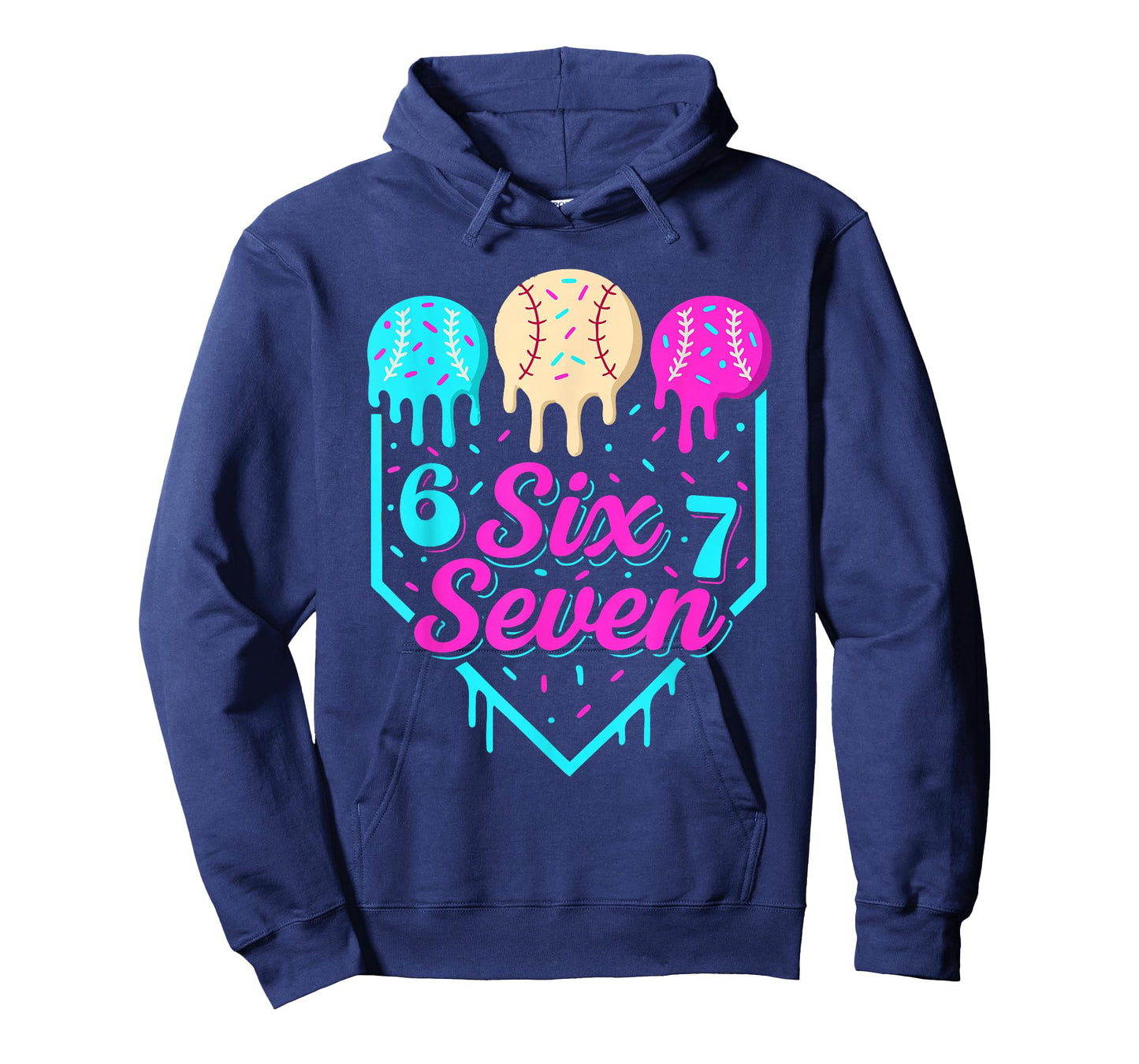 67 Ice Cream Baseball Drip Home Plate Six Seven 6 7 Meme Kid T-Shirt