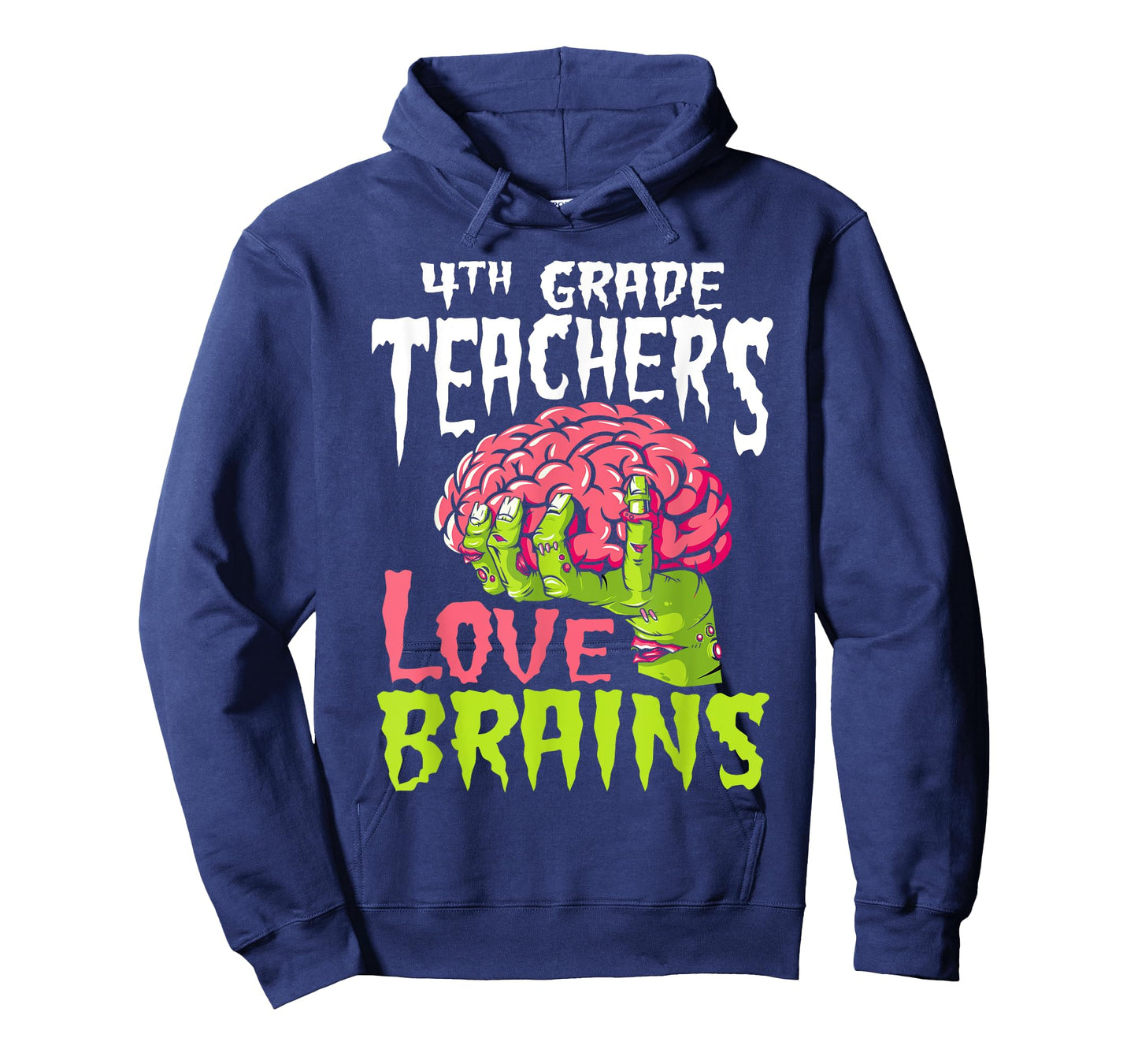 4th Grade Teachers Love Brains Zombie Teacher Halloween Men Women Kids T-Shirt