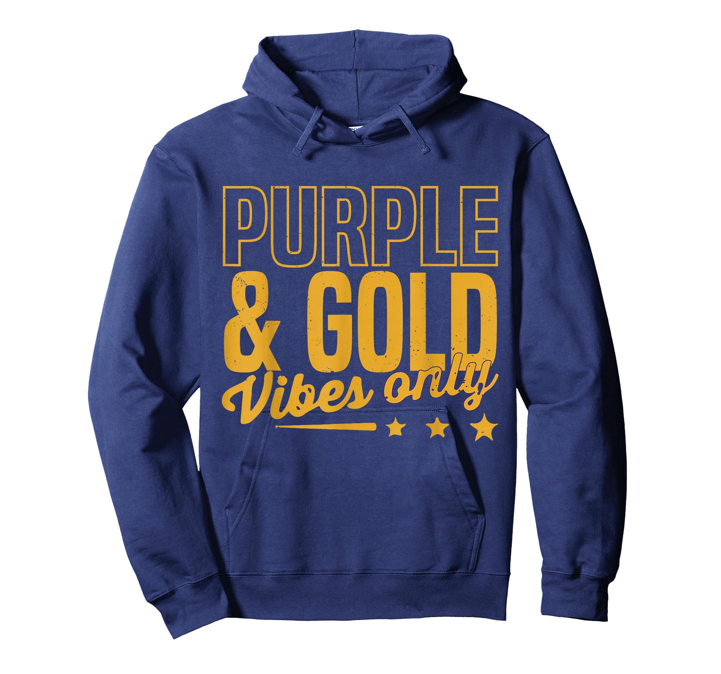 Purple And Gold Vibes Only Game Day For High School Football T-Shirt