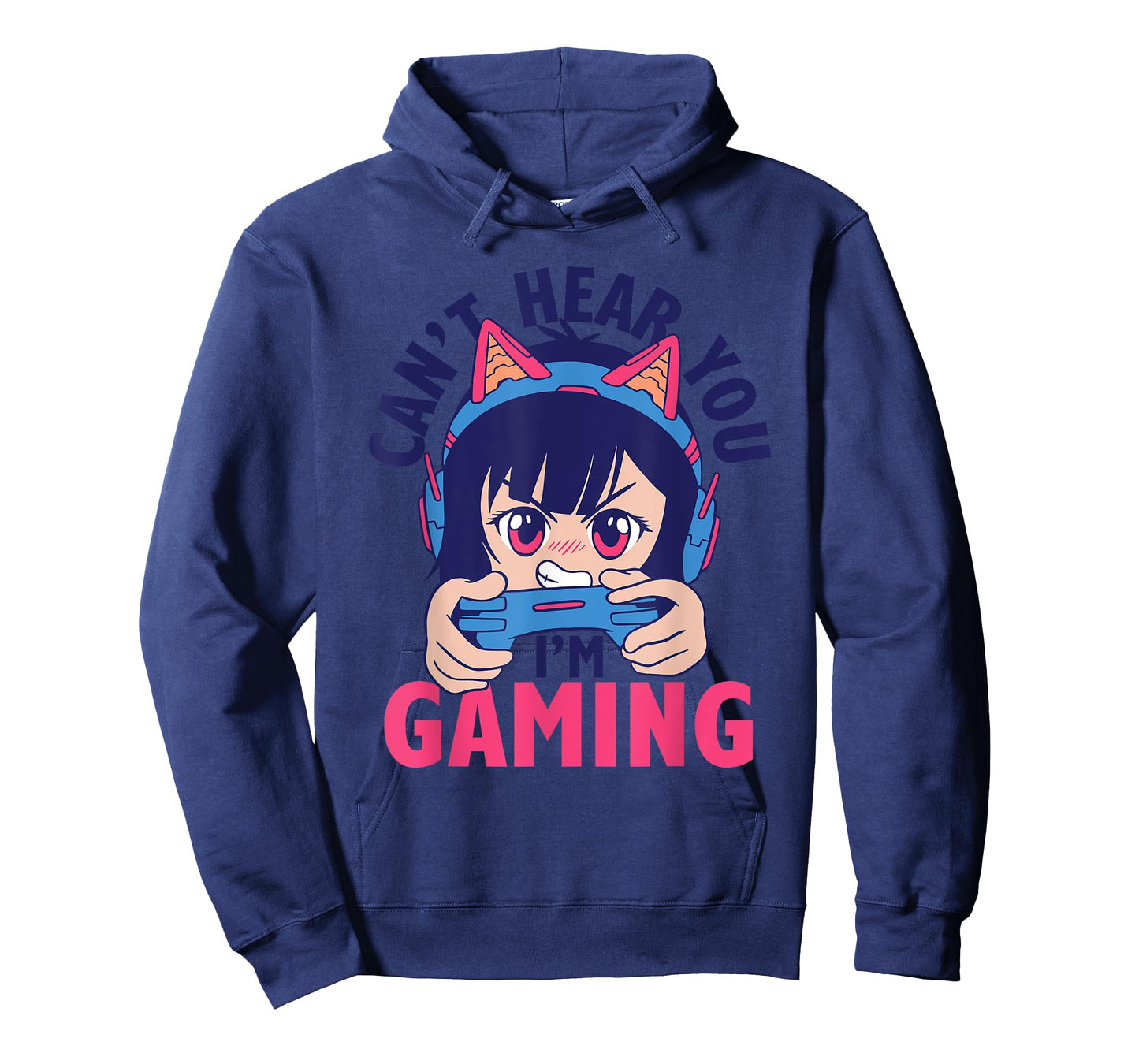 Can't Hear You I'm Gaming Funny Gamer Anime Cartoon Graphic T-Shirt