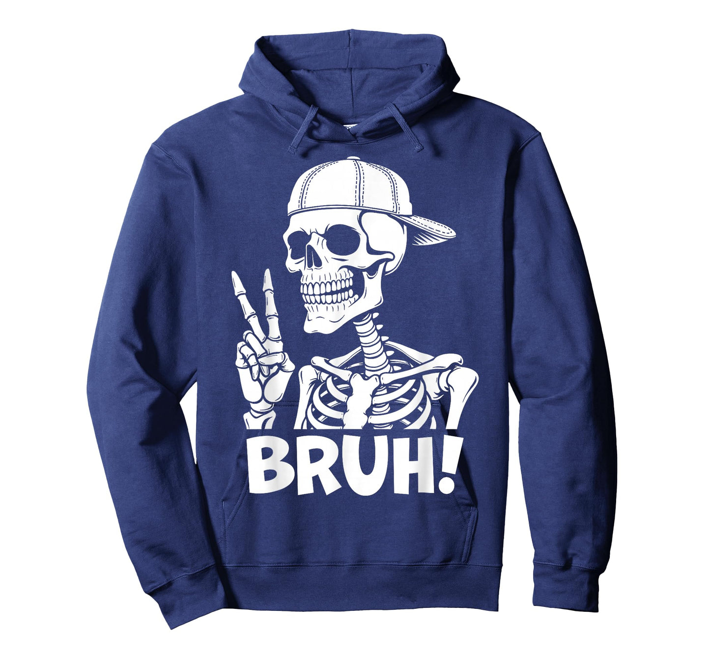 Bruh Skeleton Hand Peace Sign Halloween Skeleton Hand Sign T-Shirt