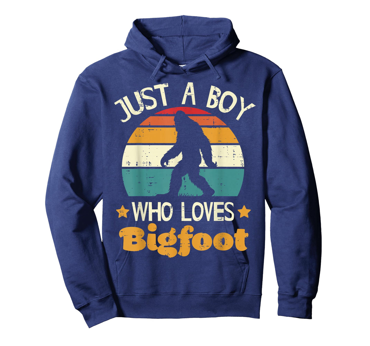 Just Boy Who Loves Bigfoot Retro Sasquatch Boys Kids Men T-Shirt