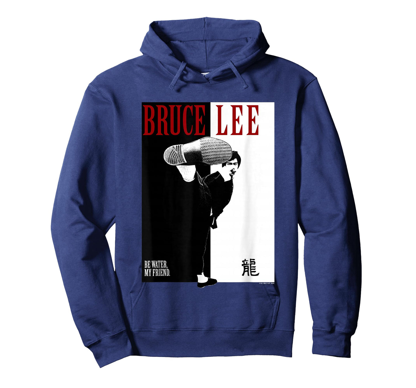 Bruce Lee Be Water My Friend High Kick Black & White Poster T-Shirt