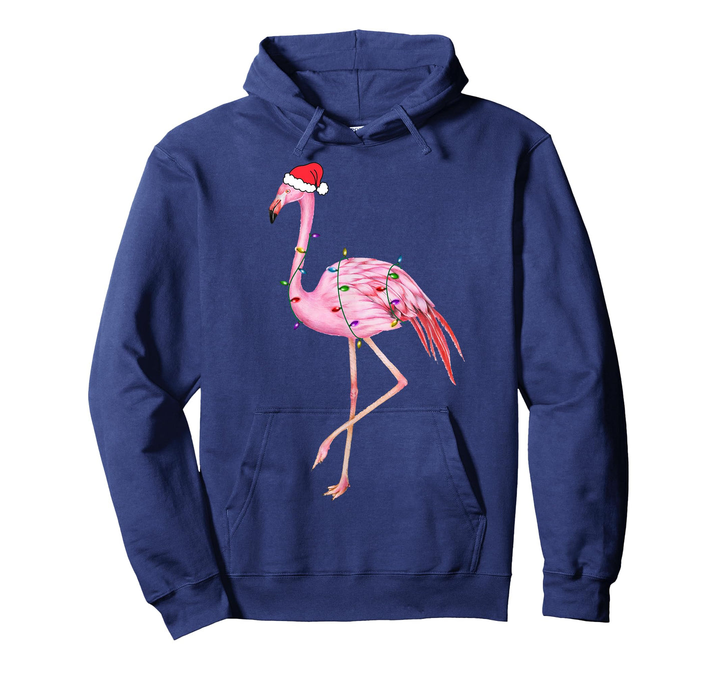 Lighted Flamingo Christmas Tree Lights Xmas Santa Hat Gifts T-Shirt