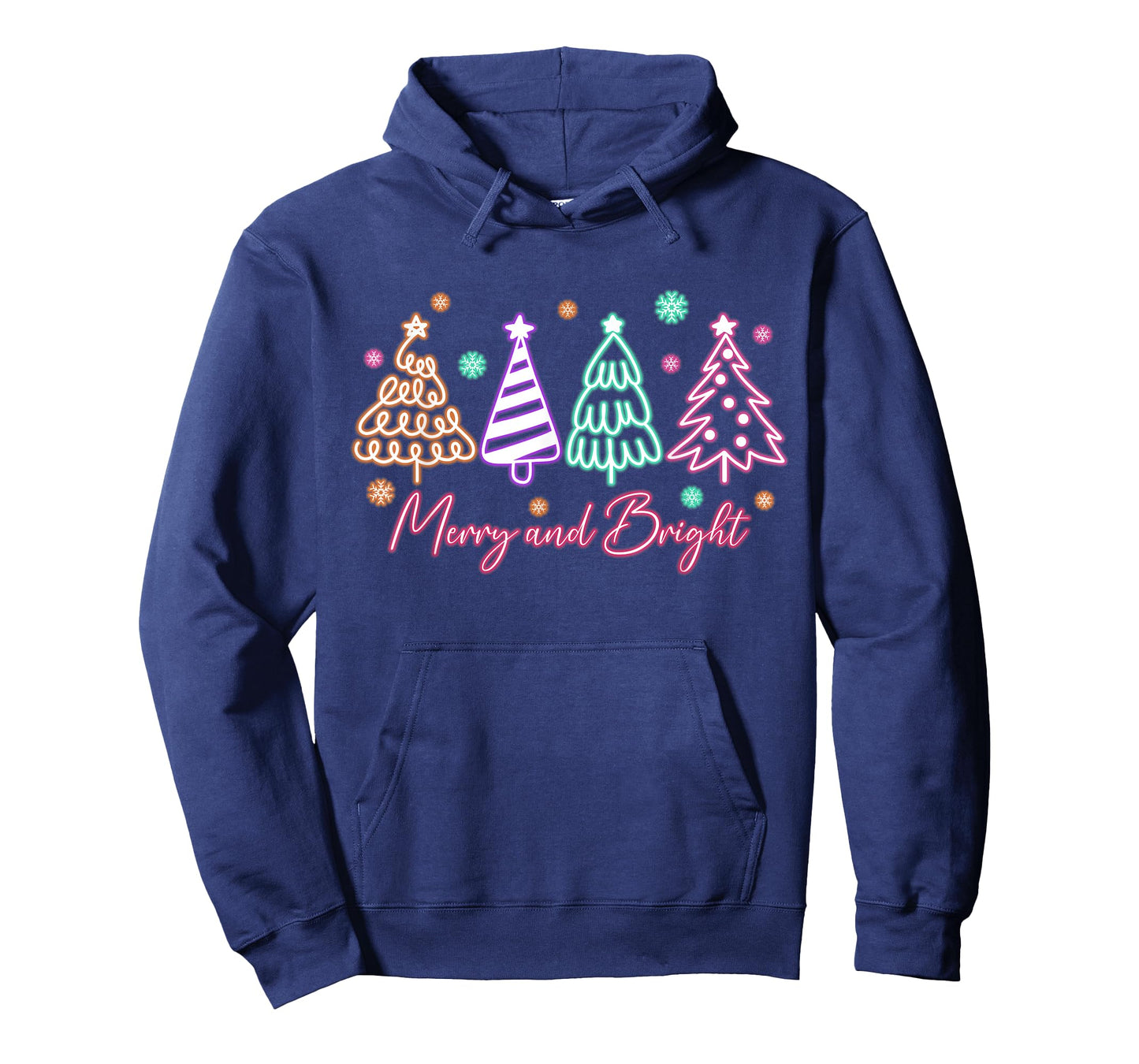 Merry and Bright Tree Neon Christmas T-Shirt