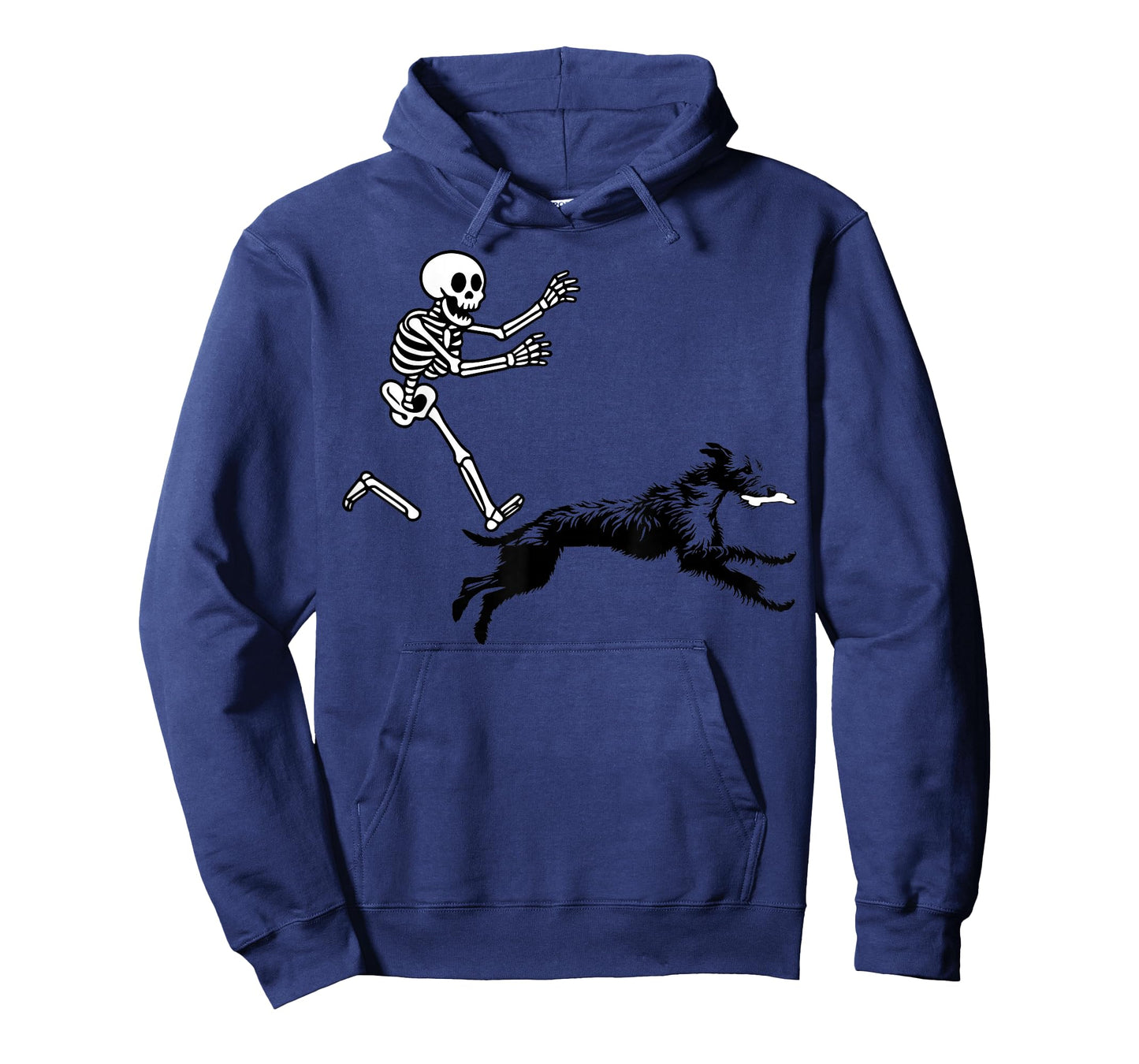 Funny Irish Wolfhound Running Skeleton Halloween T-Shirt