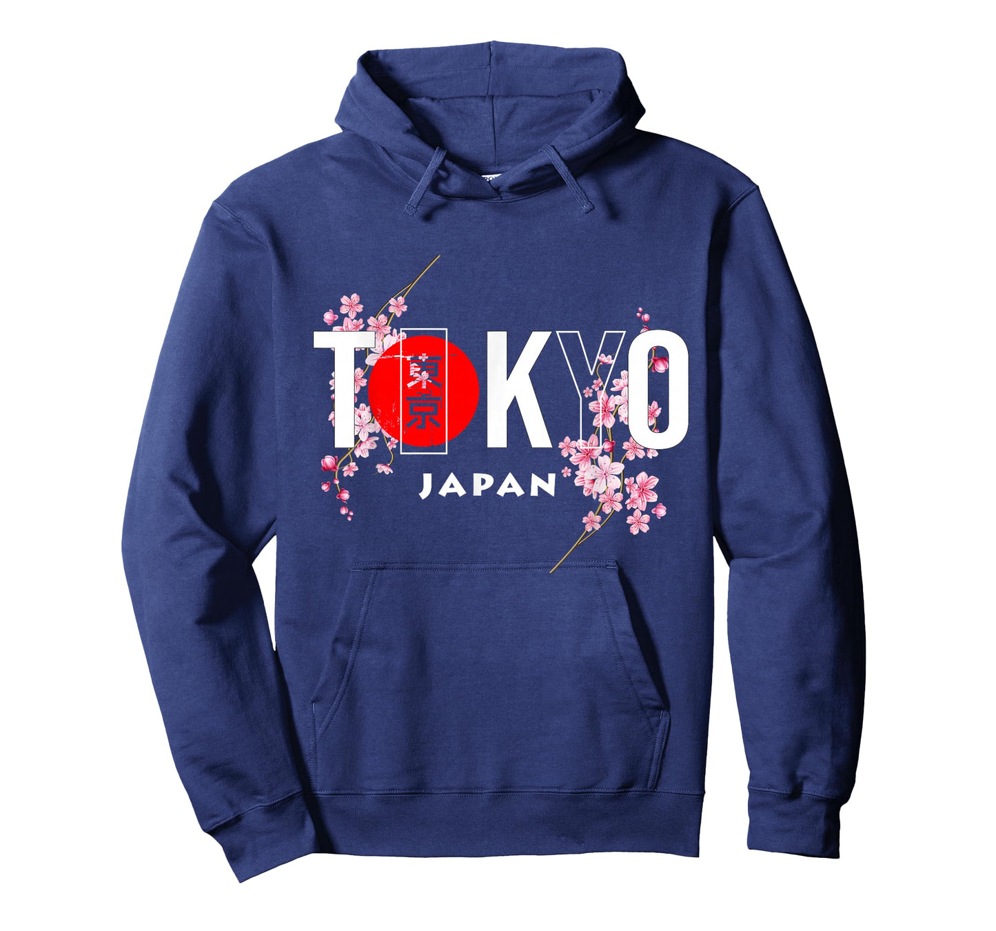 Tokyo & Japan Text with Calligraphy Insert + Sakura Flowers T-Shirt