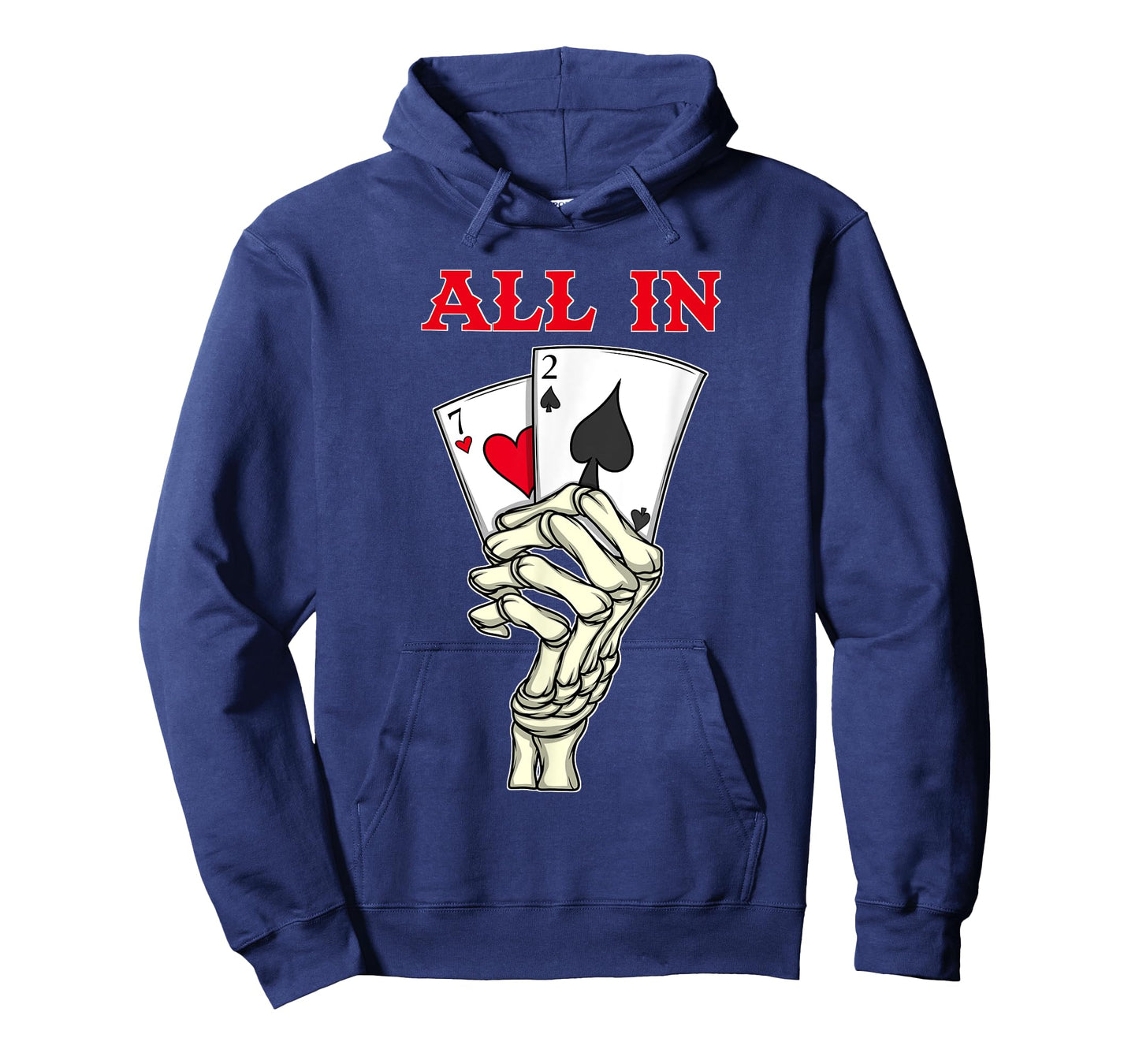 Poker Men 7 2 Skeleton Hand Texas Holdem Poker Player T-Shirt